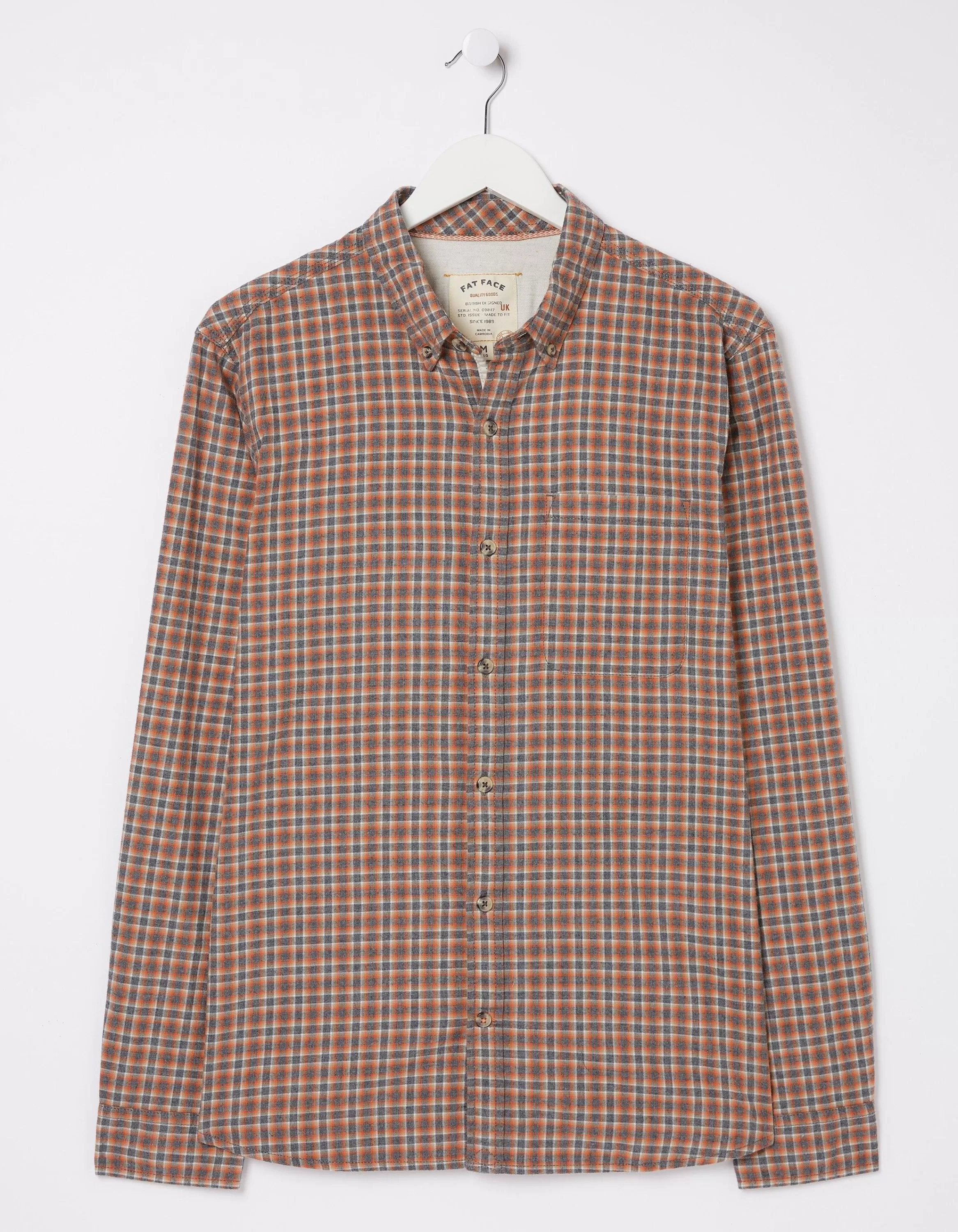 Outlet FatFace Burdon Gingham Shirt Orange