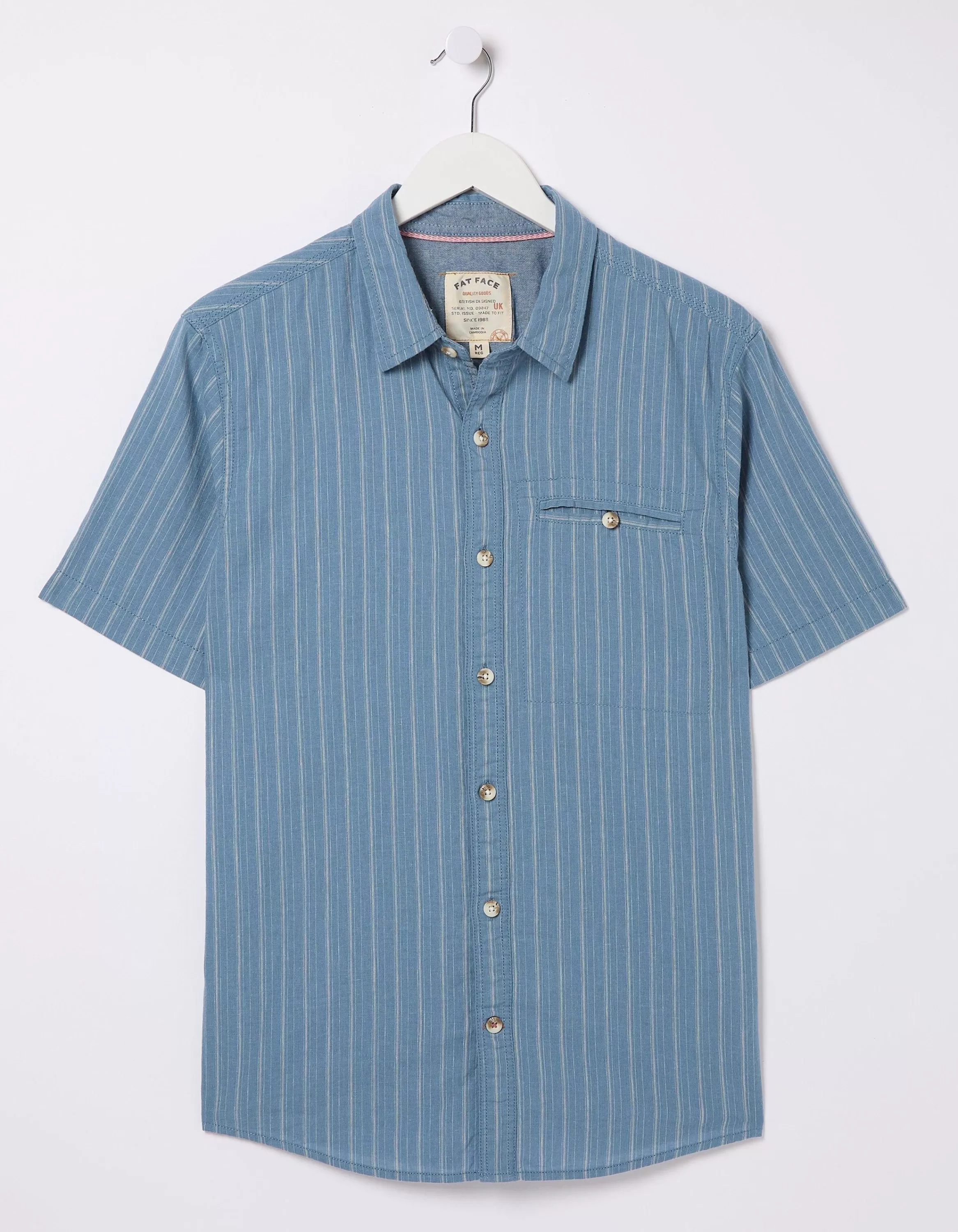 Sale FatFace Burford Stripe Shirt Washed Blue