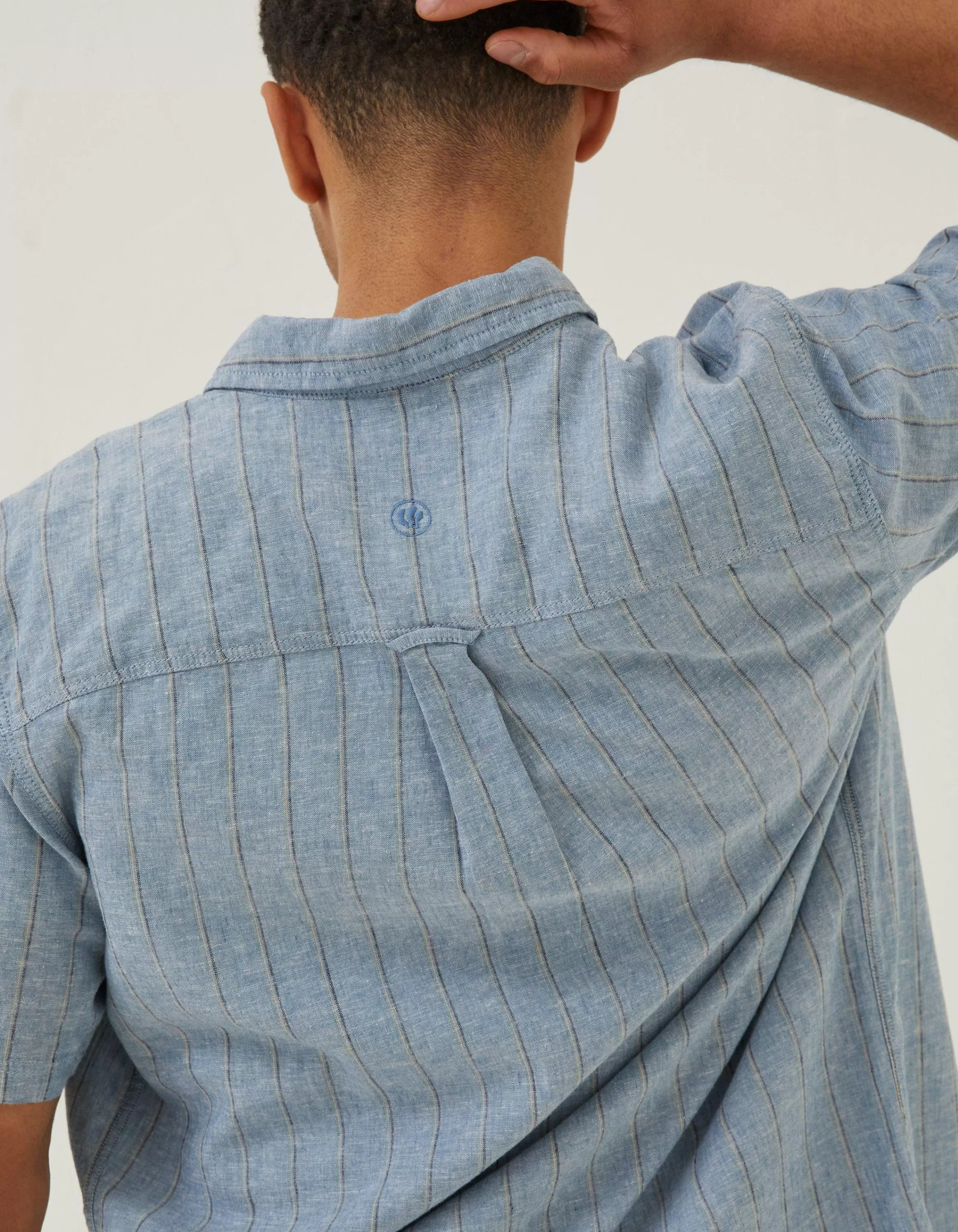 Shop FatFace Burton Stripe Shirt Blue