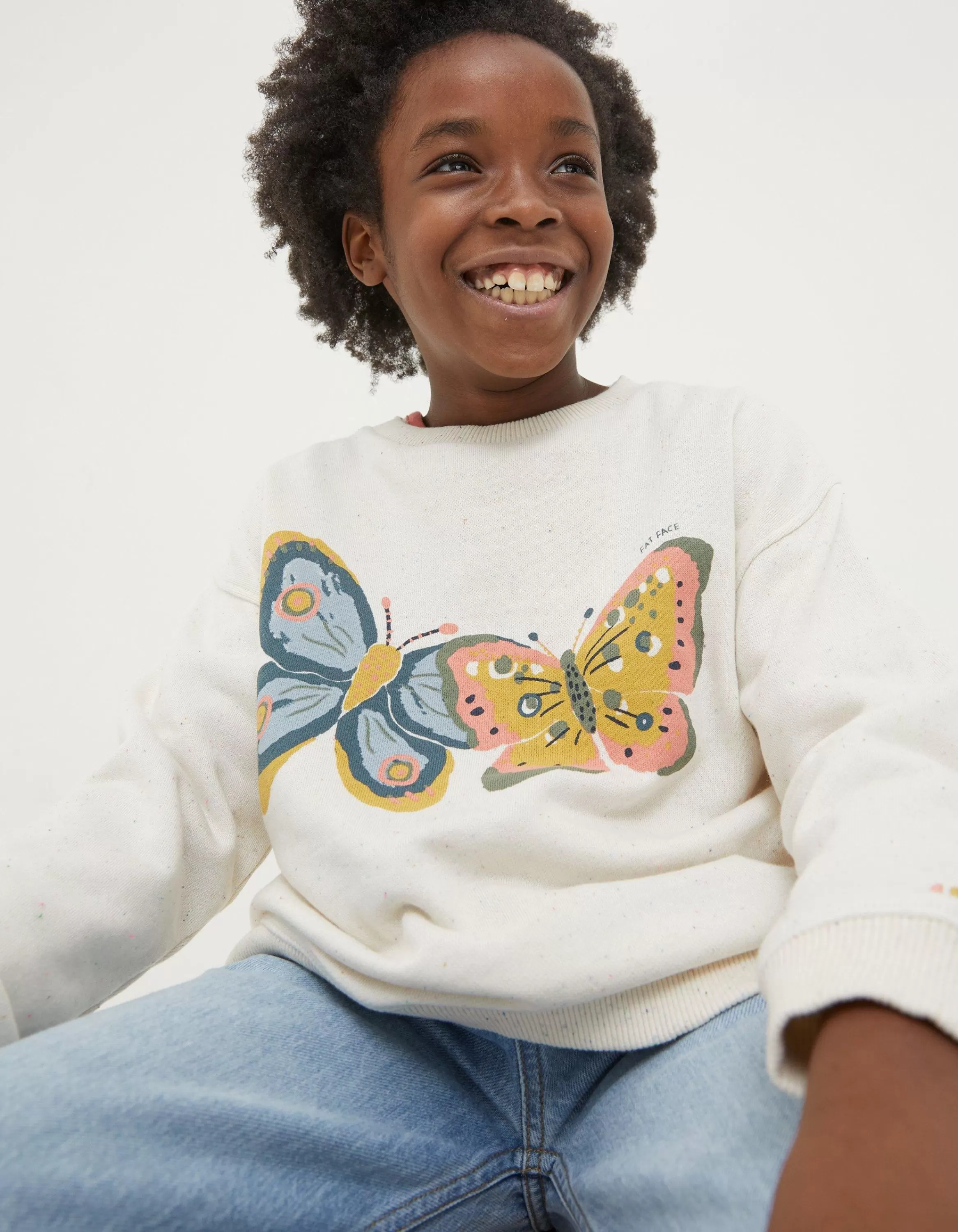 Best FatFace Butterfly Sweatshirt Natural White