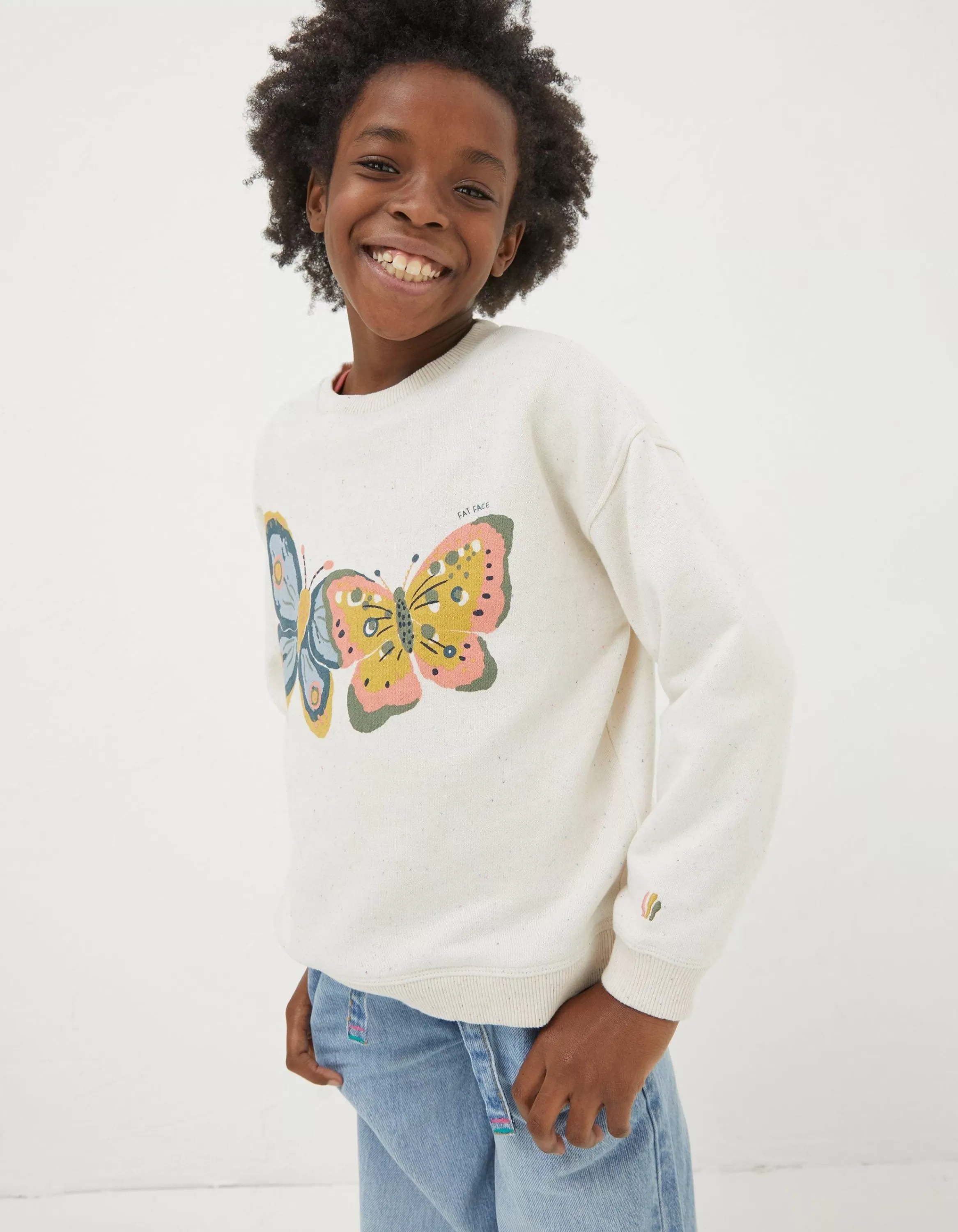 Best FatFace Butterfly Sweatshirt Natural White