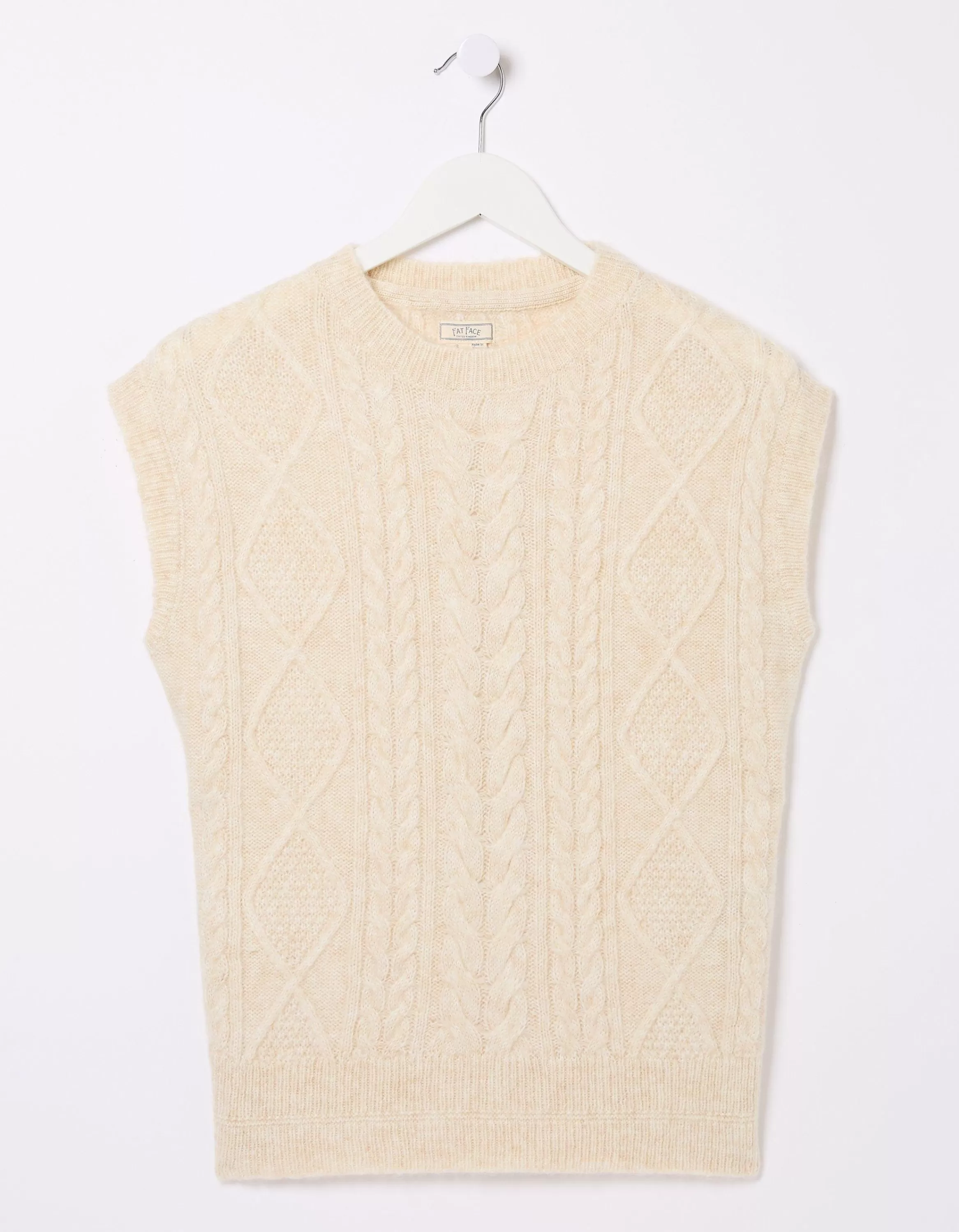 Best FatFace Cable Knitted Tank Ivory