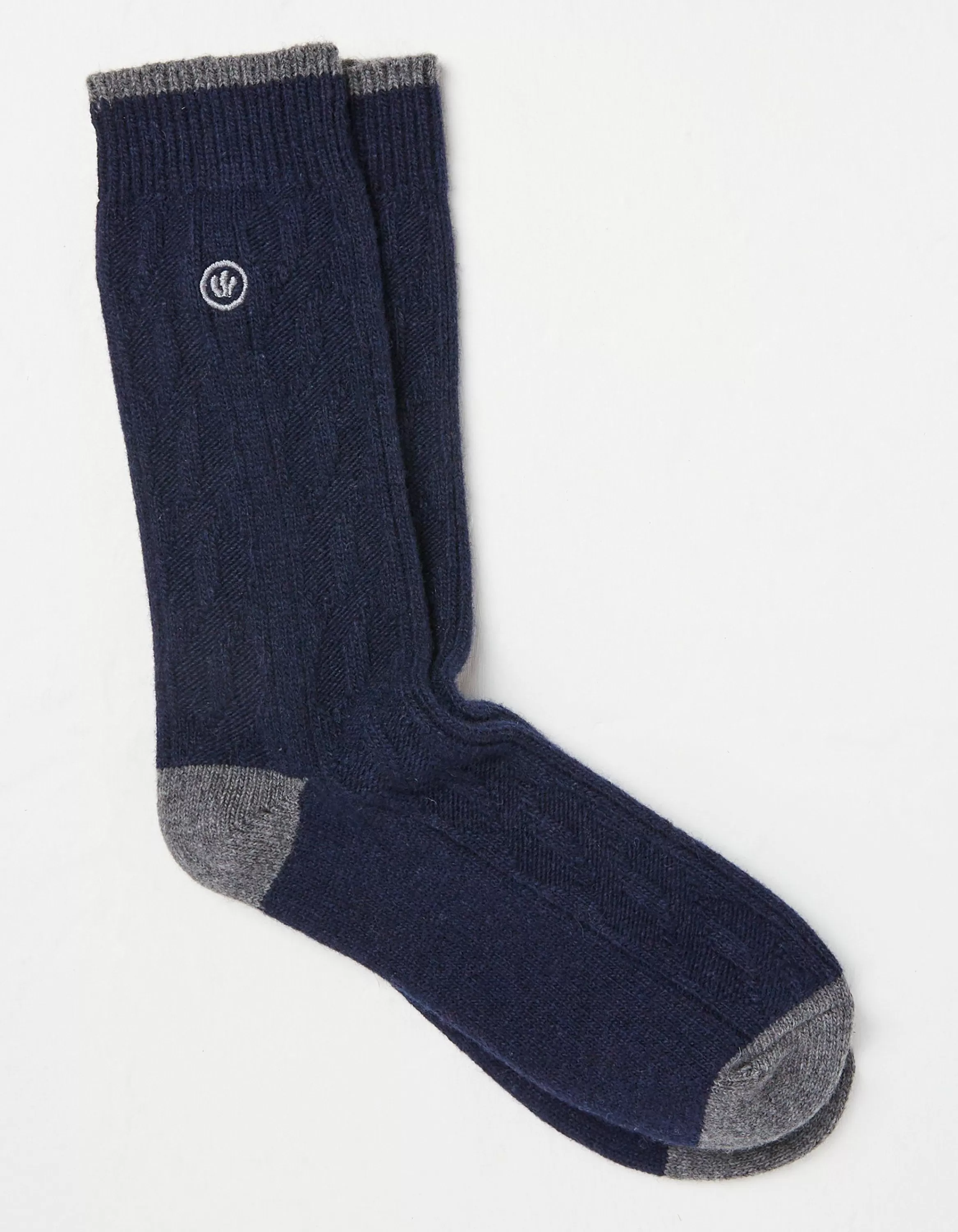 Cheap FatFace Cable Merino Socks Navy