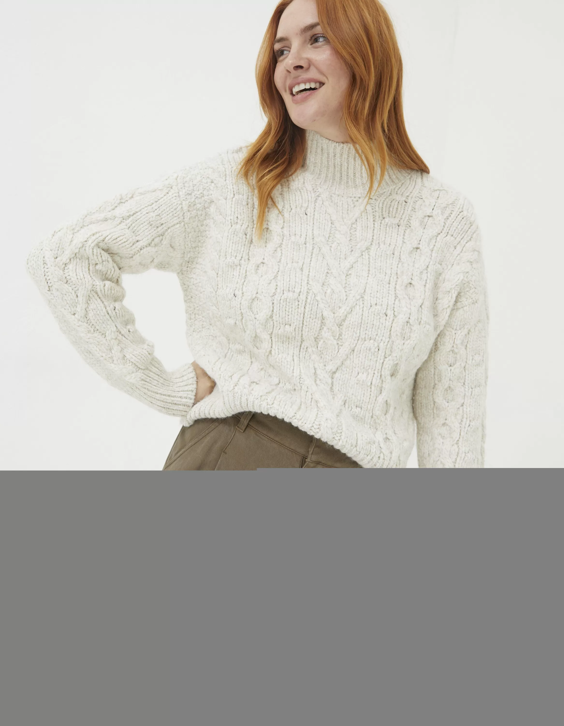 Best FatFace Cali Cable Knit Jumper Ivory