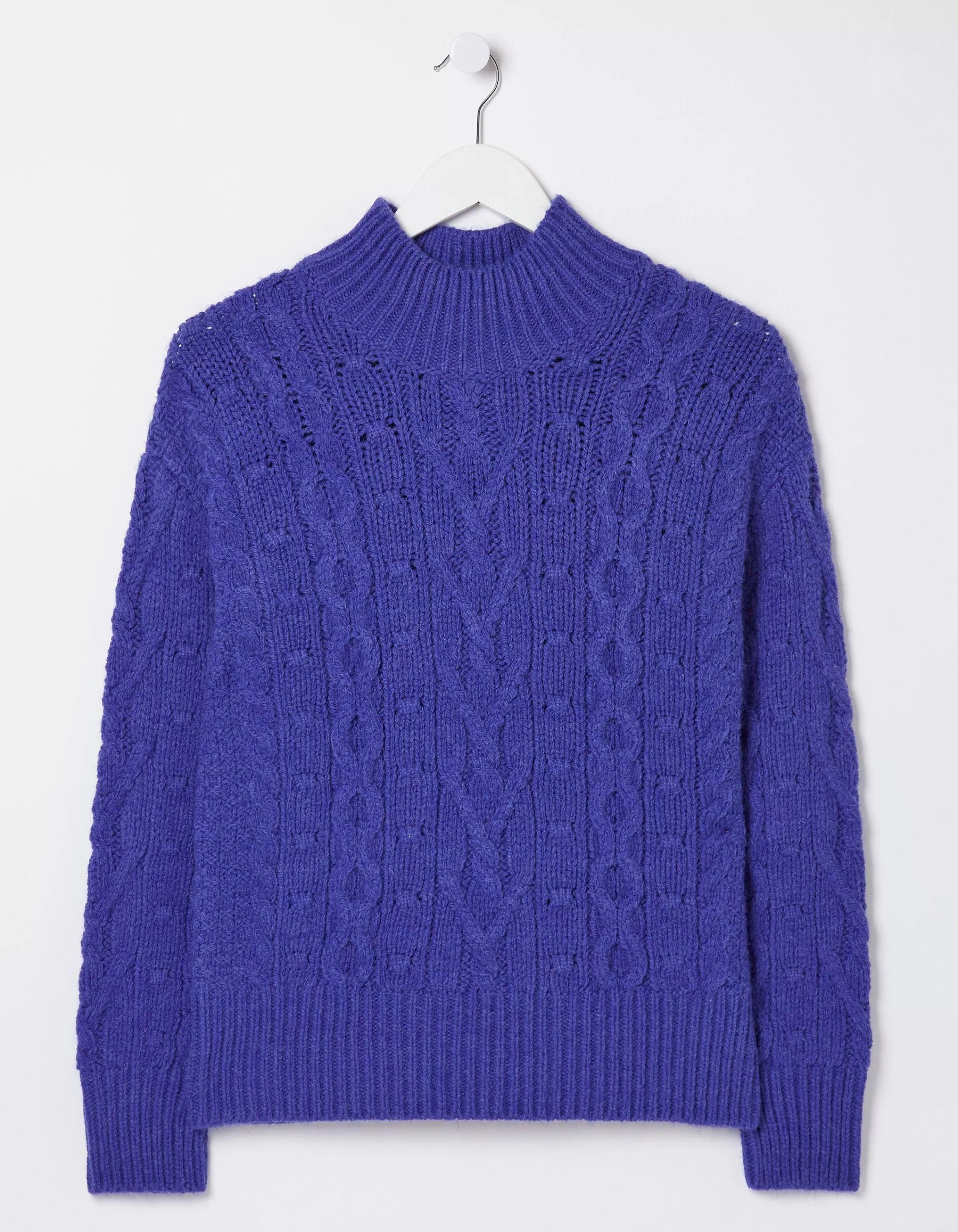 Sale FatFace Cali Cable Knit Jumper Cobalt Blue