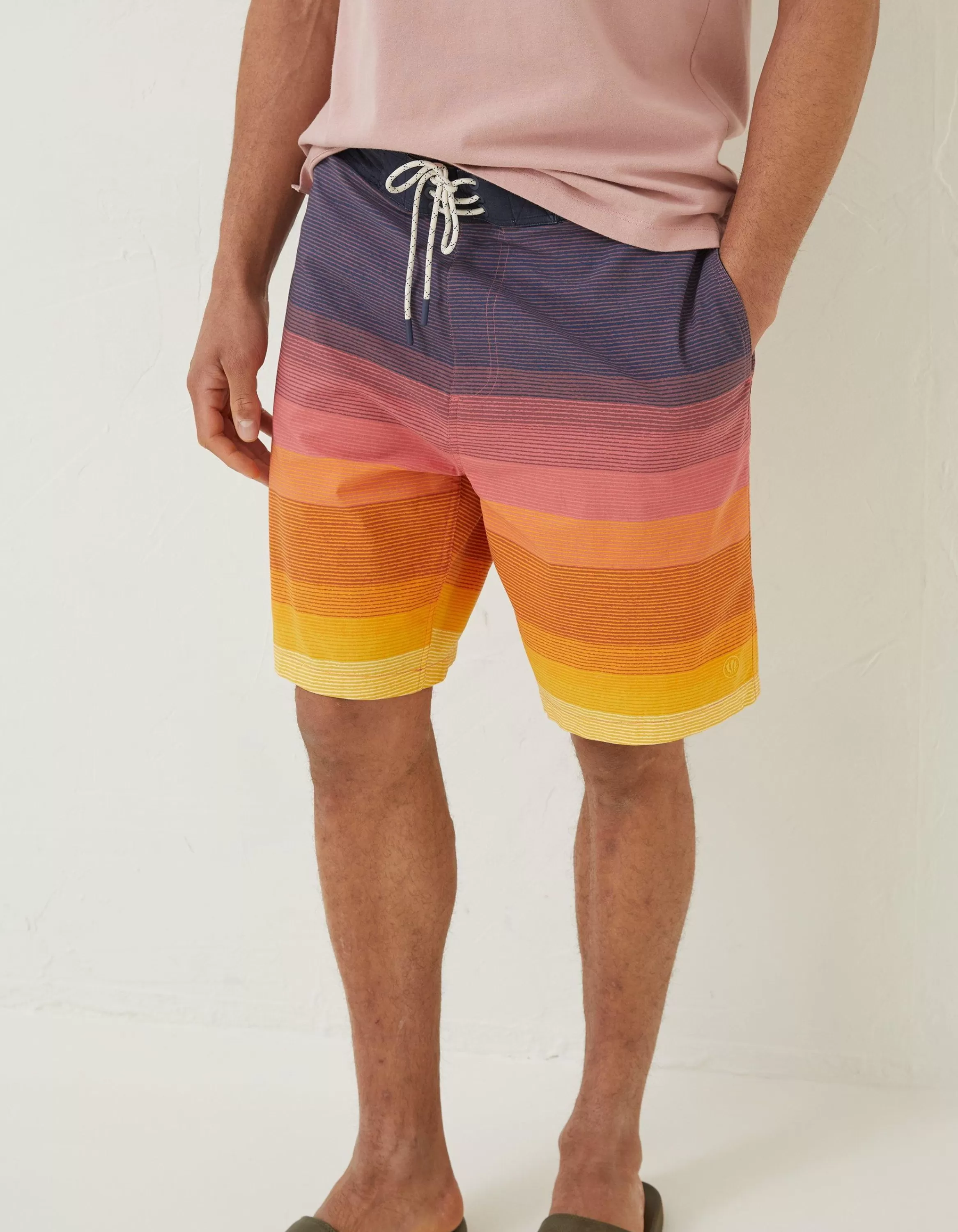 Discount FatFace Camber Ombre Swim Shorts Coral