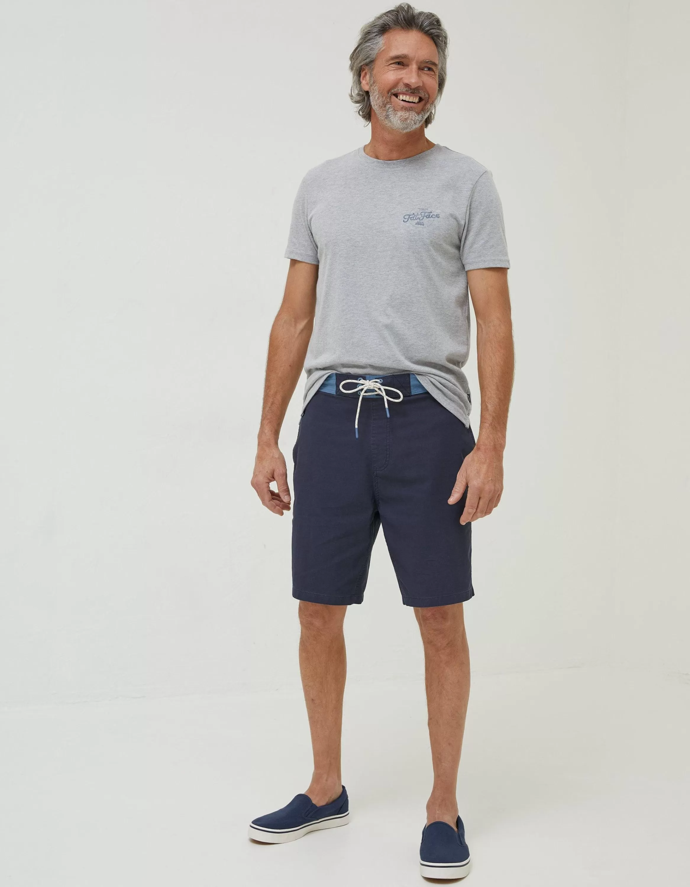 New FatFace Camber Plain Swim Shorts Navy