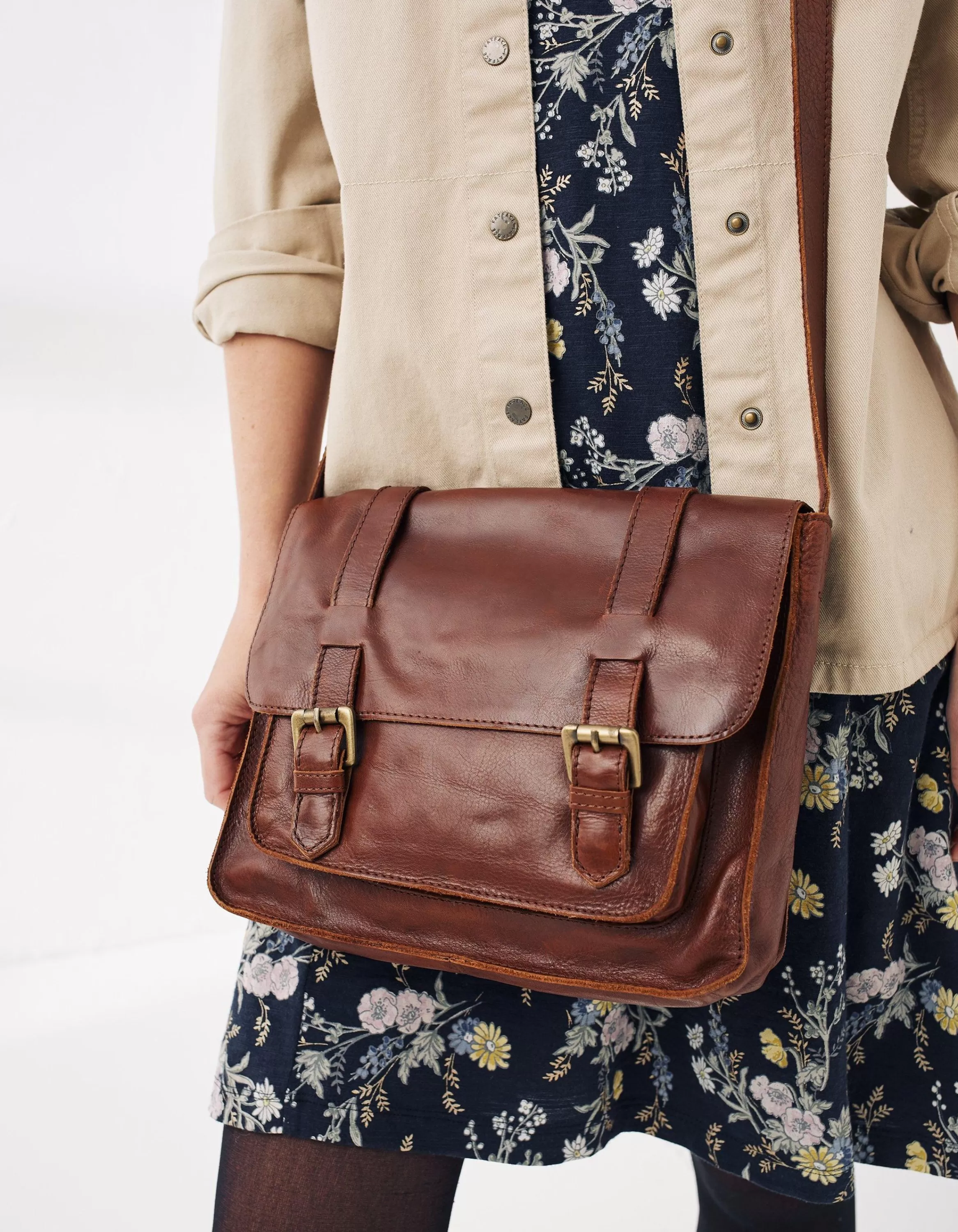 Cheap FatFace Camilla Satchel Chestnut