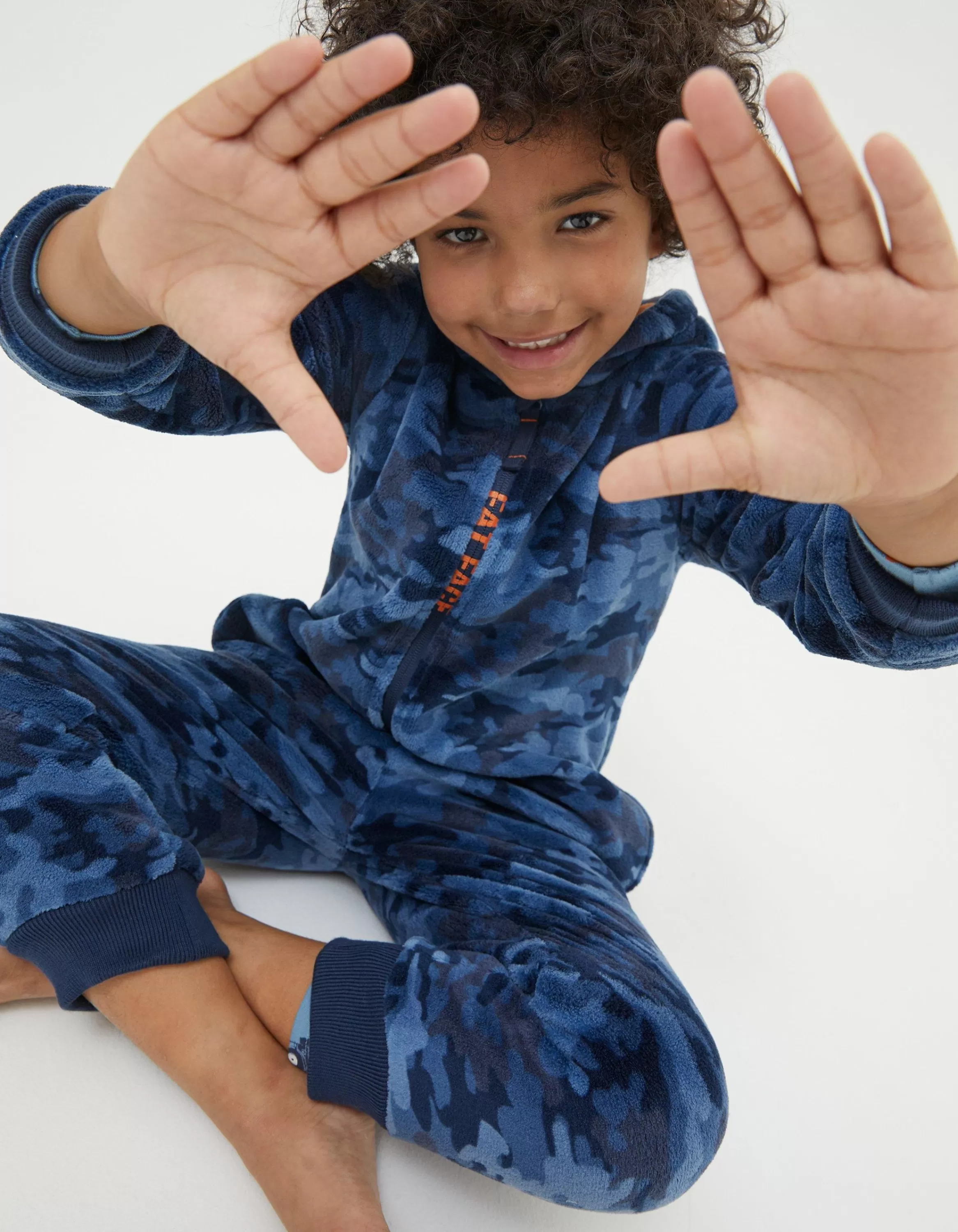 Shop FatFace Camo Onesie Navy