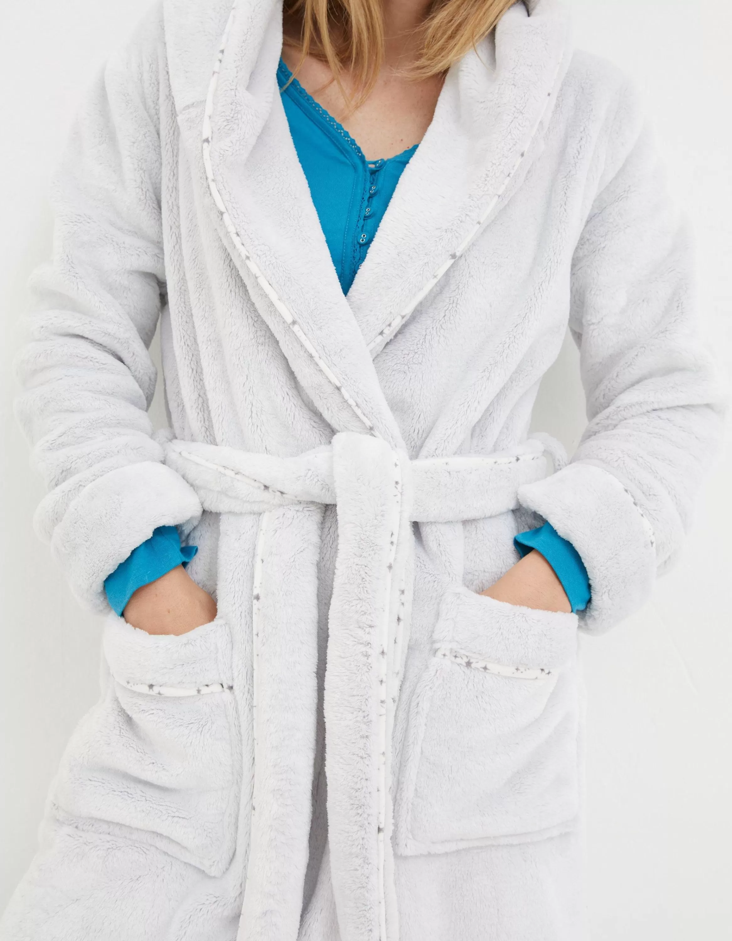 Online FatFace Carla Dressing Gown Grey Marl