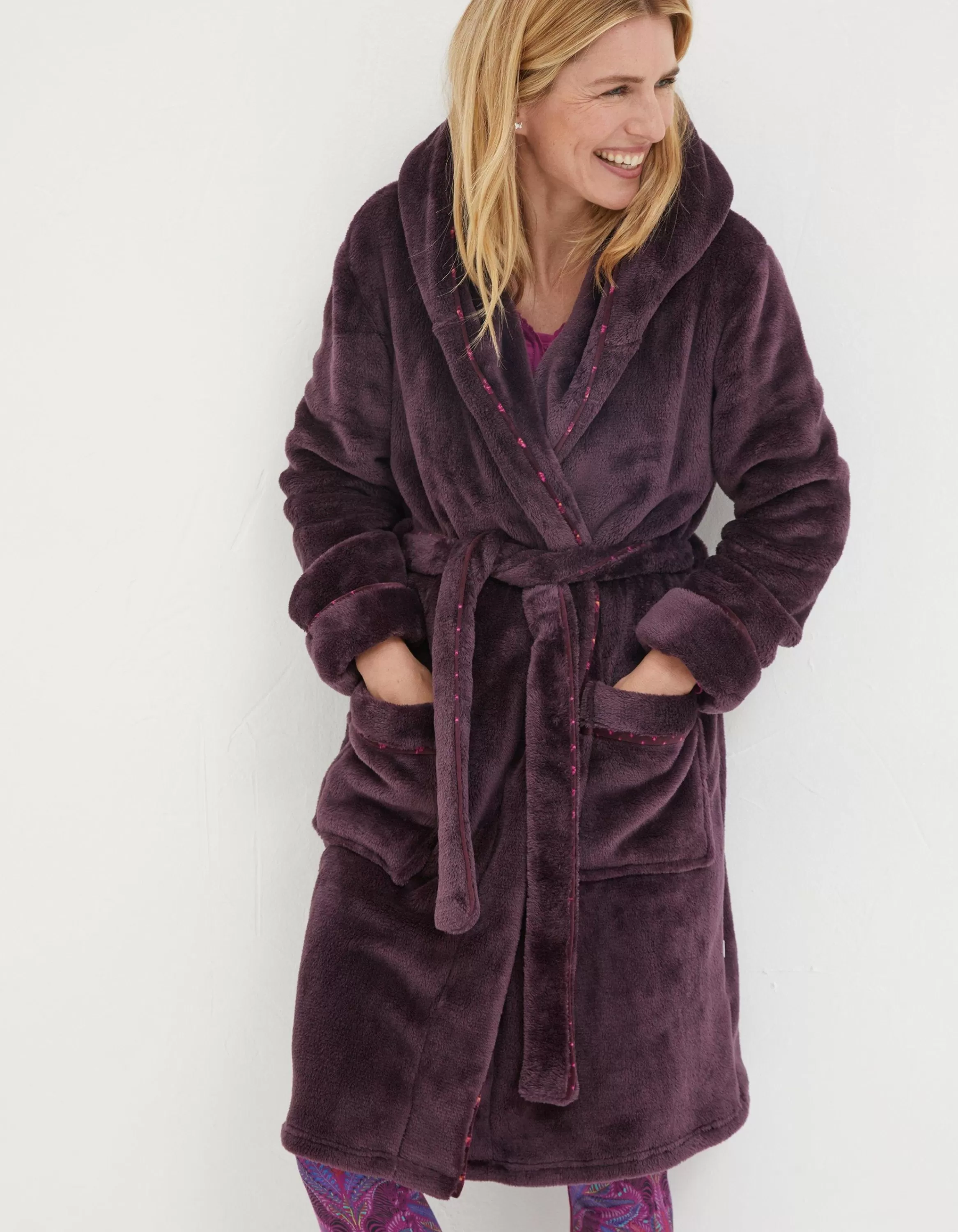 Discount FatFace Carla Dressing Gown Plum