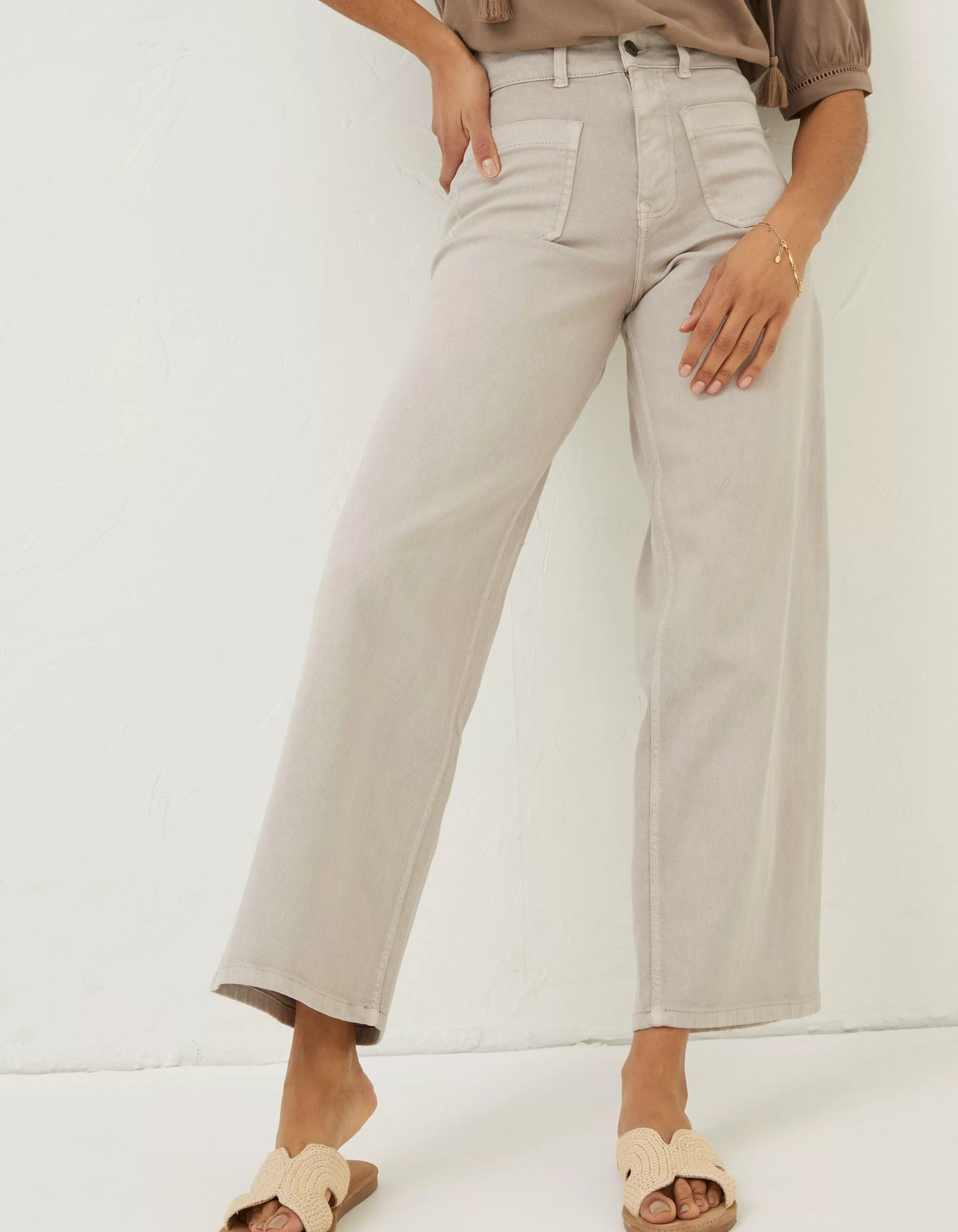 Flash Sale FatFace Cassie Wide Leg Jeans Natural