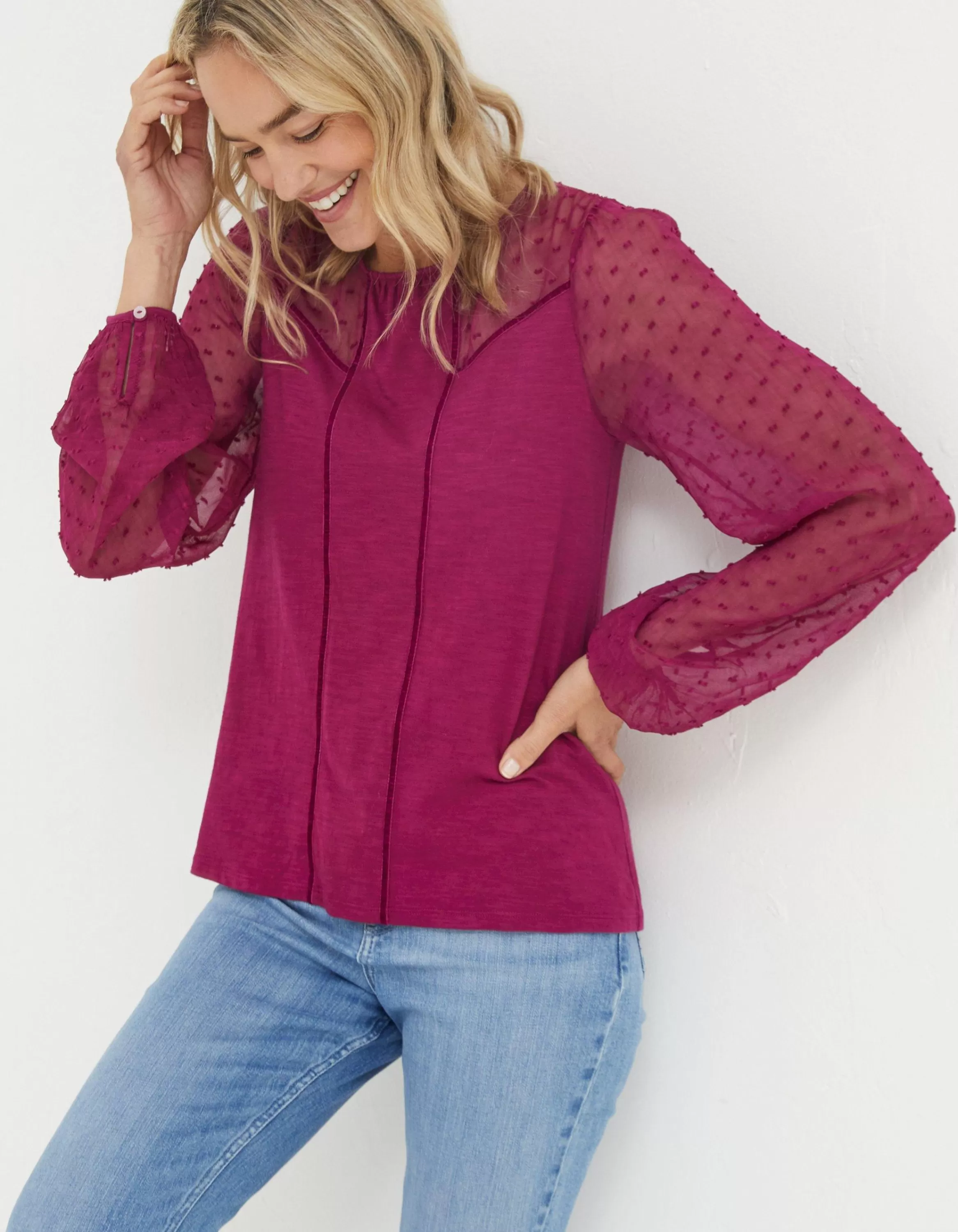 Shop FatFace Charlee Top Plum