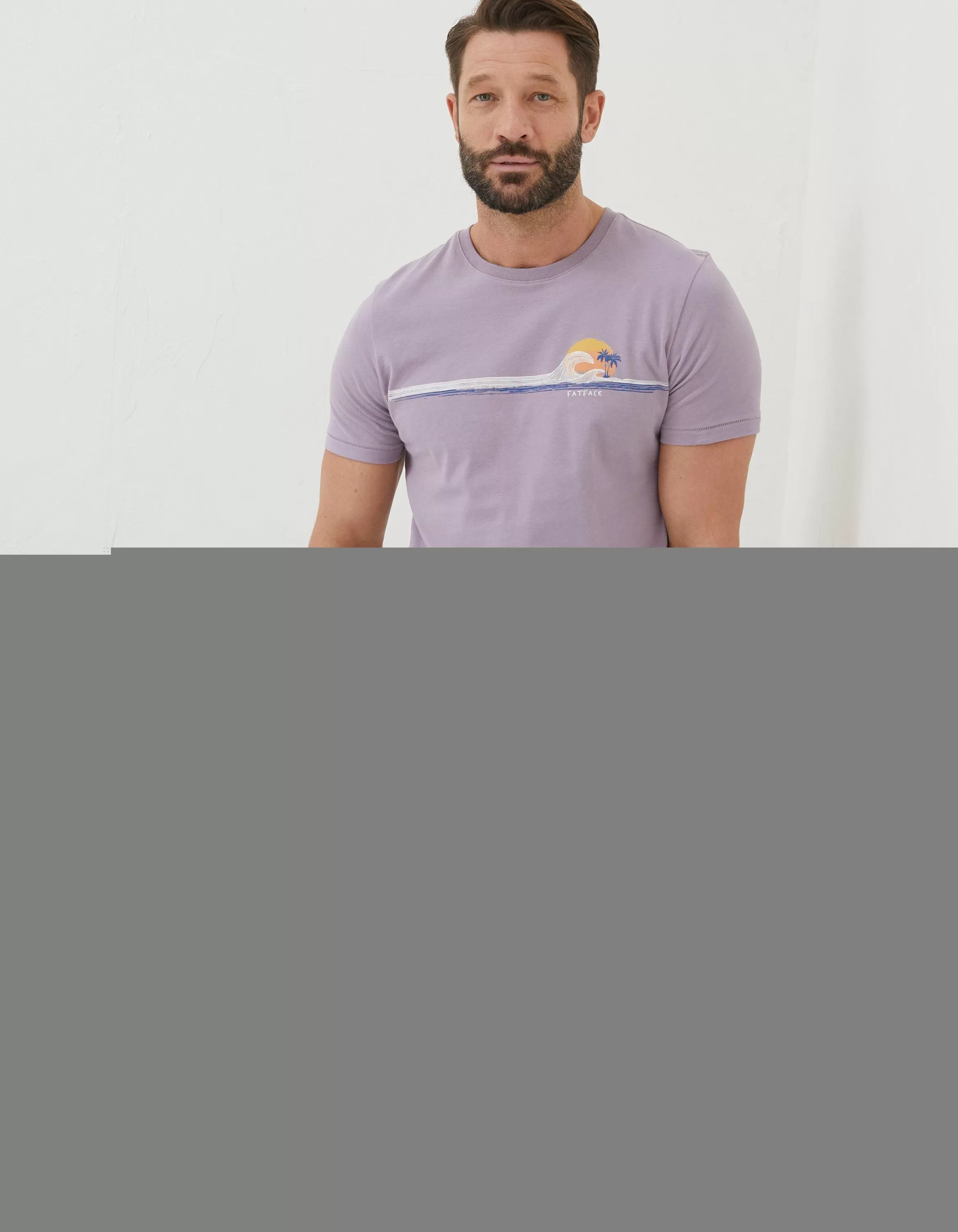 Flash Sale FatFace Chest Stripe Wave T-Shirt Lilac