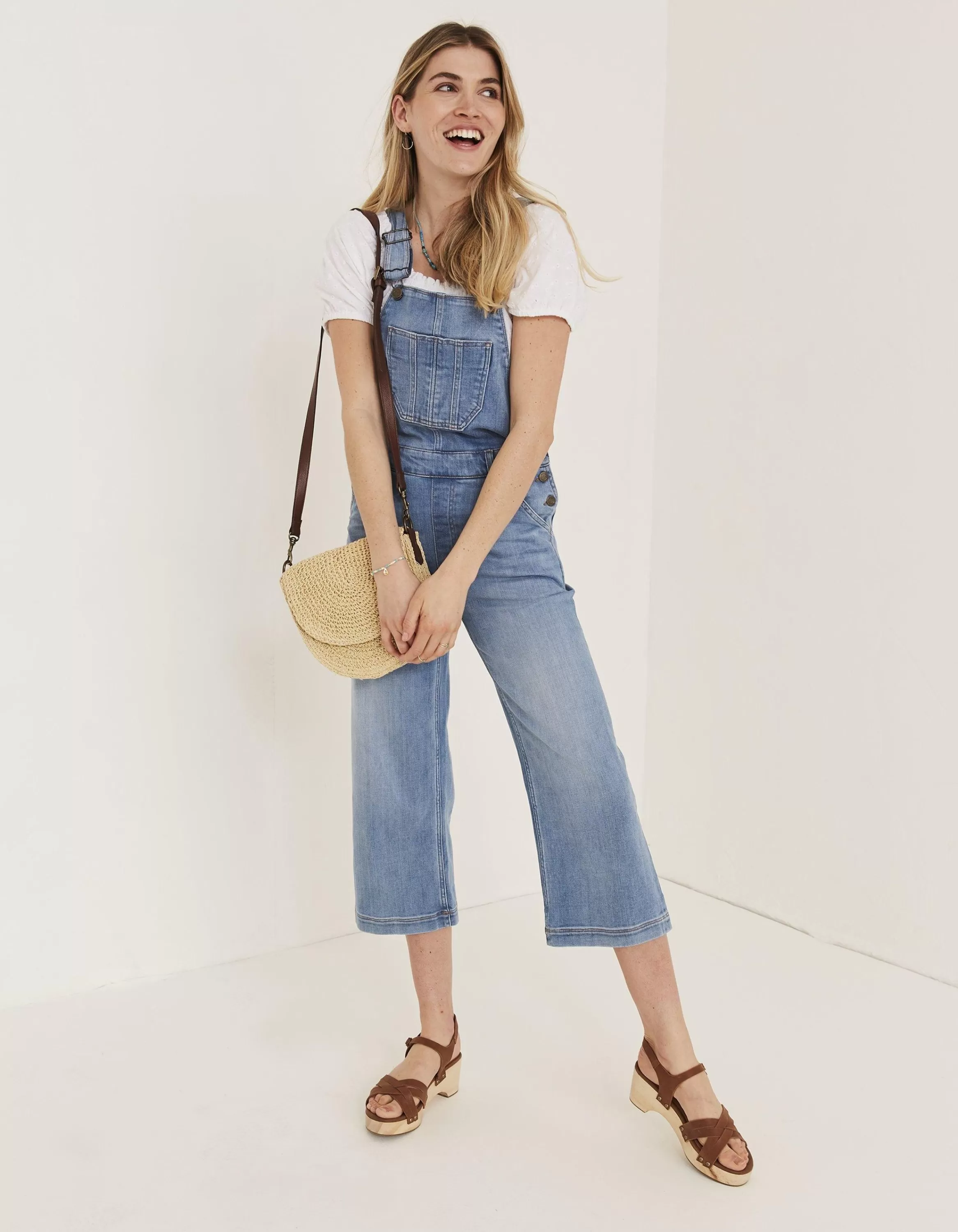 Outlet FatFace Clayton Dungarees Light Wash