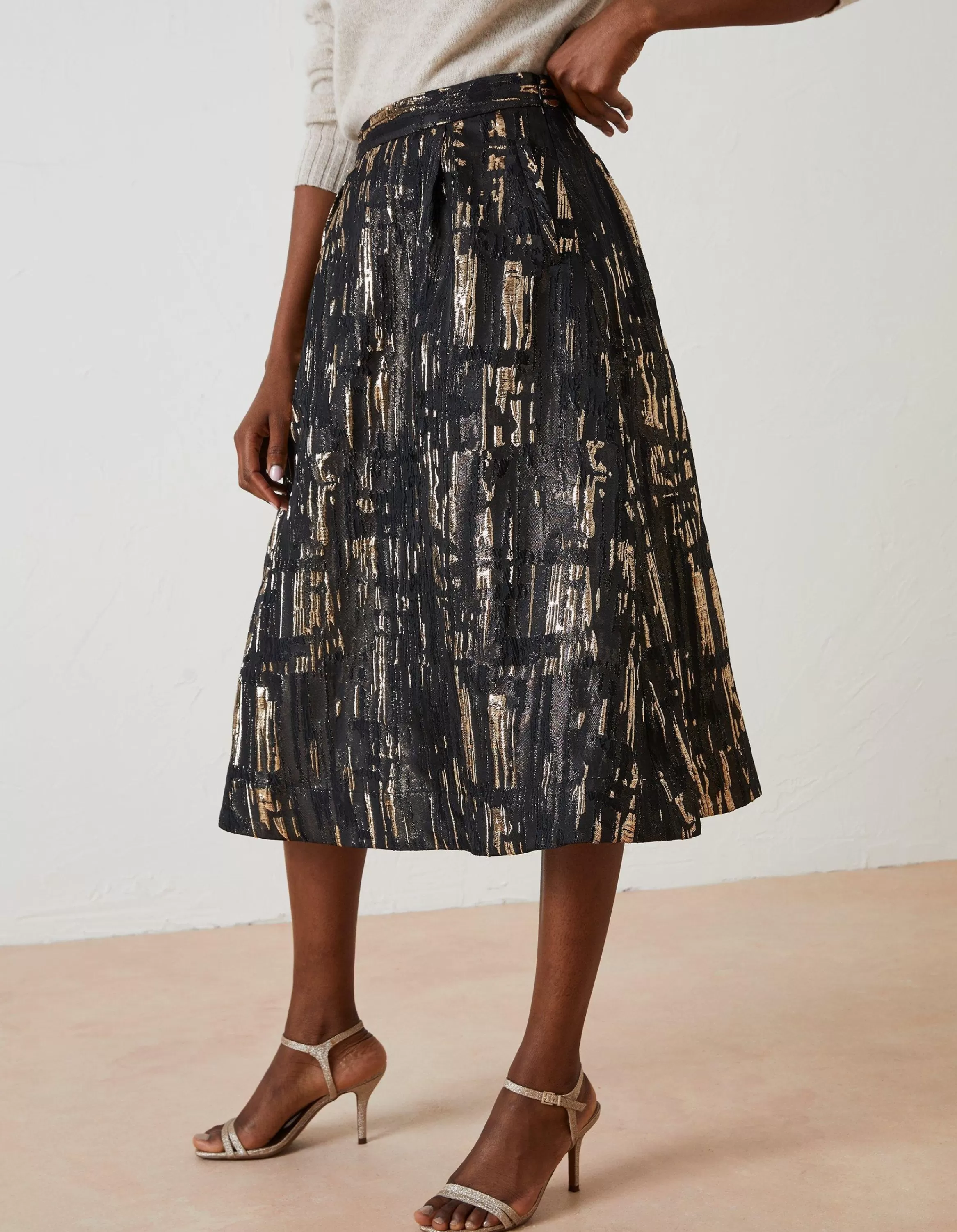 Clearance FatFace Cleo Jacquard Skirt Black