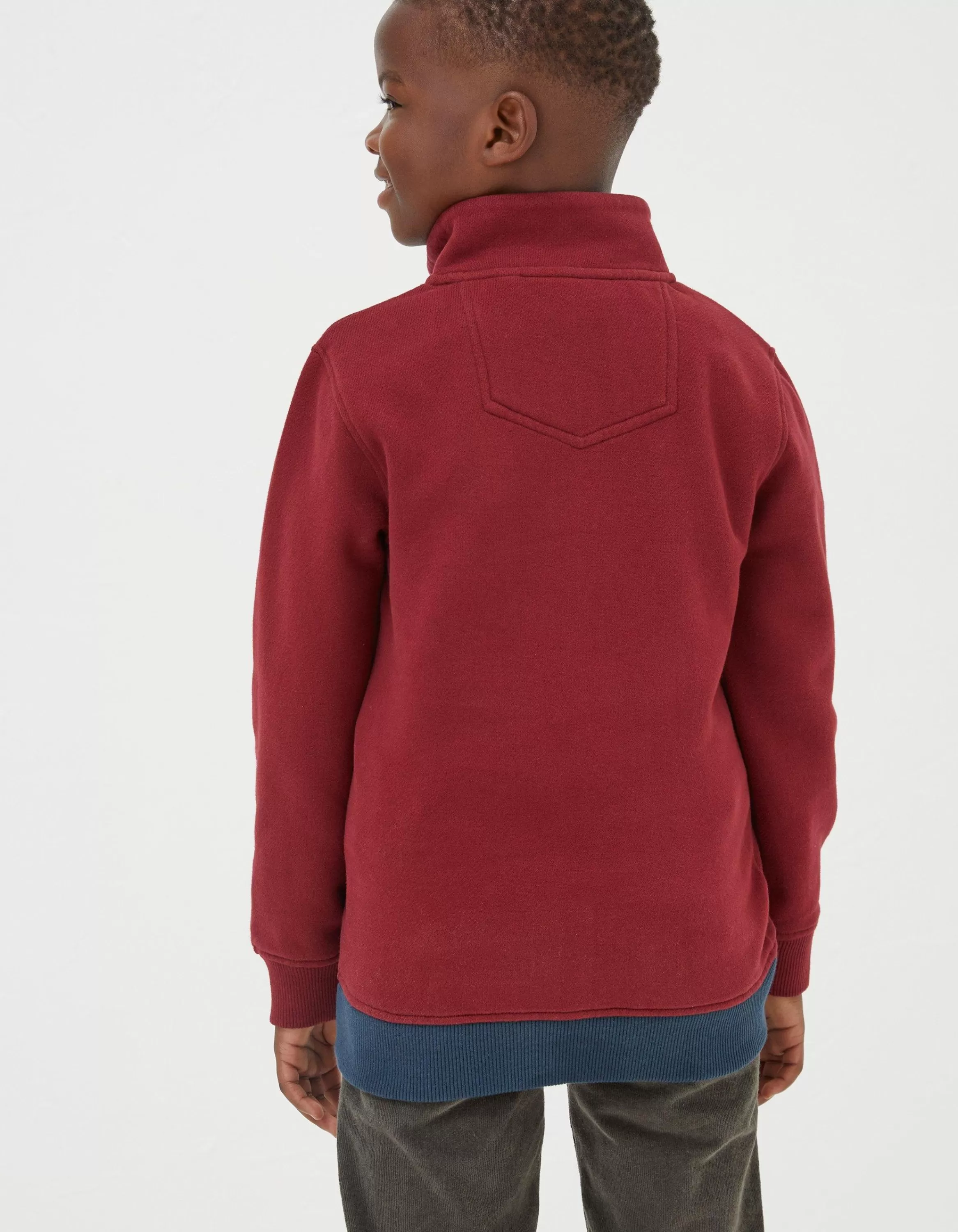 Outlet FatFace Colourblock Half Neck Sweat Navy