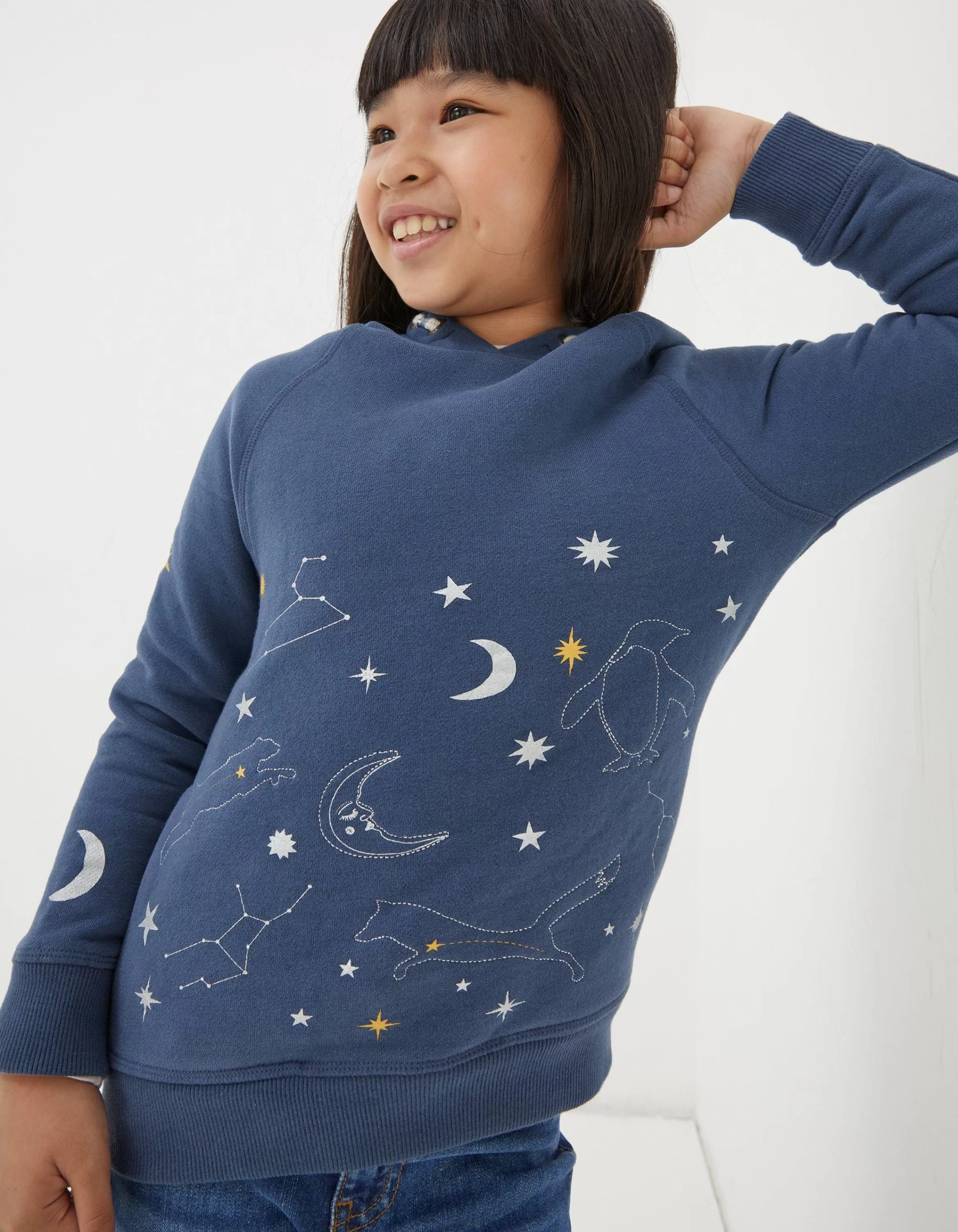 Shop FatFace Constellations Hoodie Navy