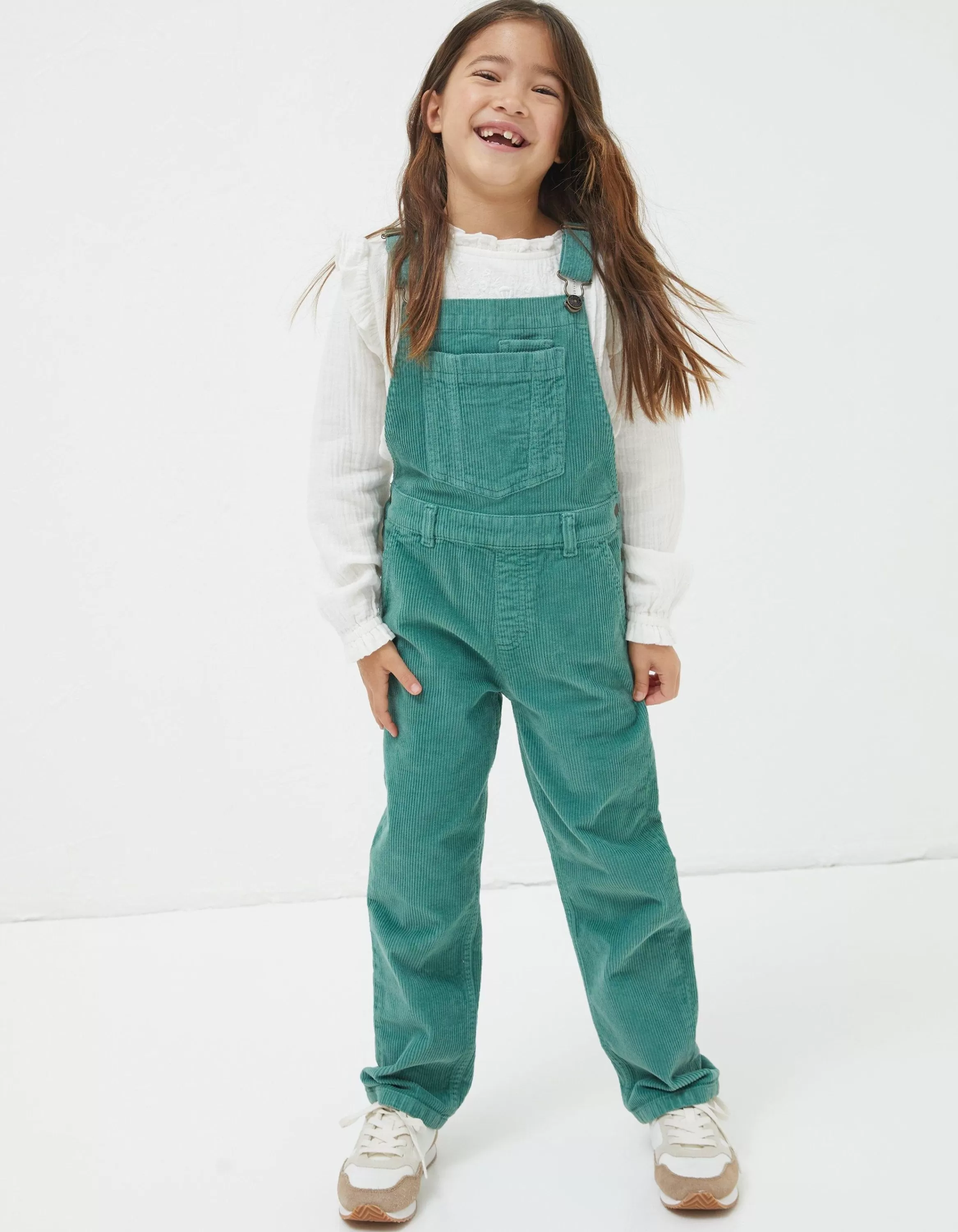 Outlet FatFace Cora Cord Dungaree Teal Green