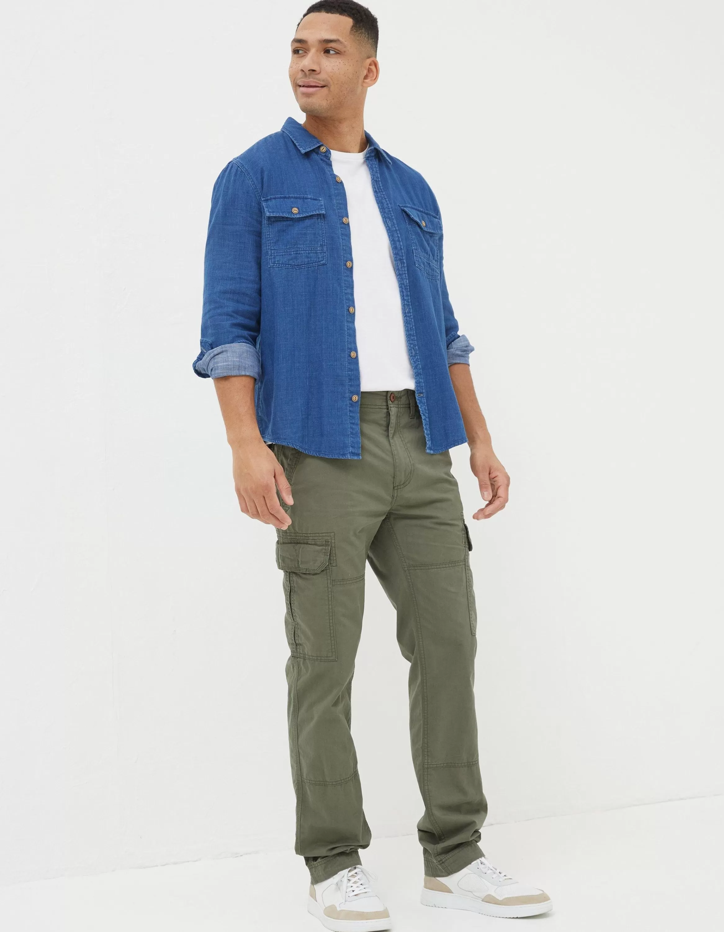 Best Sale FatFace Corby Straight Cargo Trousers Khaki Green