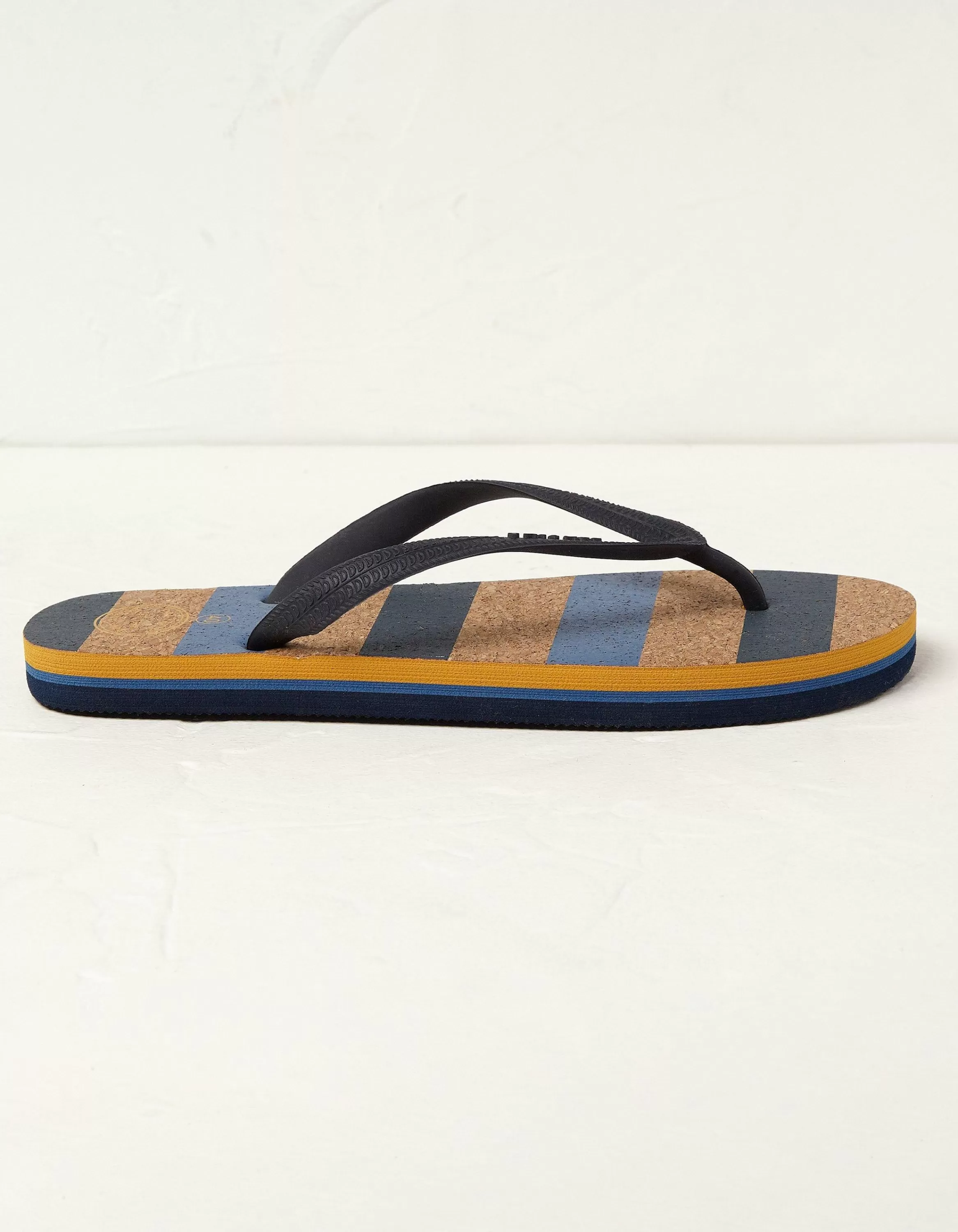 Online FatFace Cork Stripe Flip Flops Natural