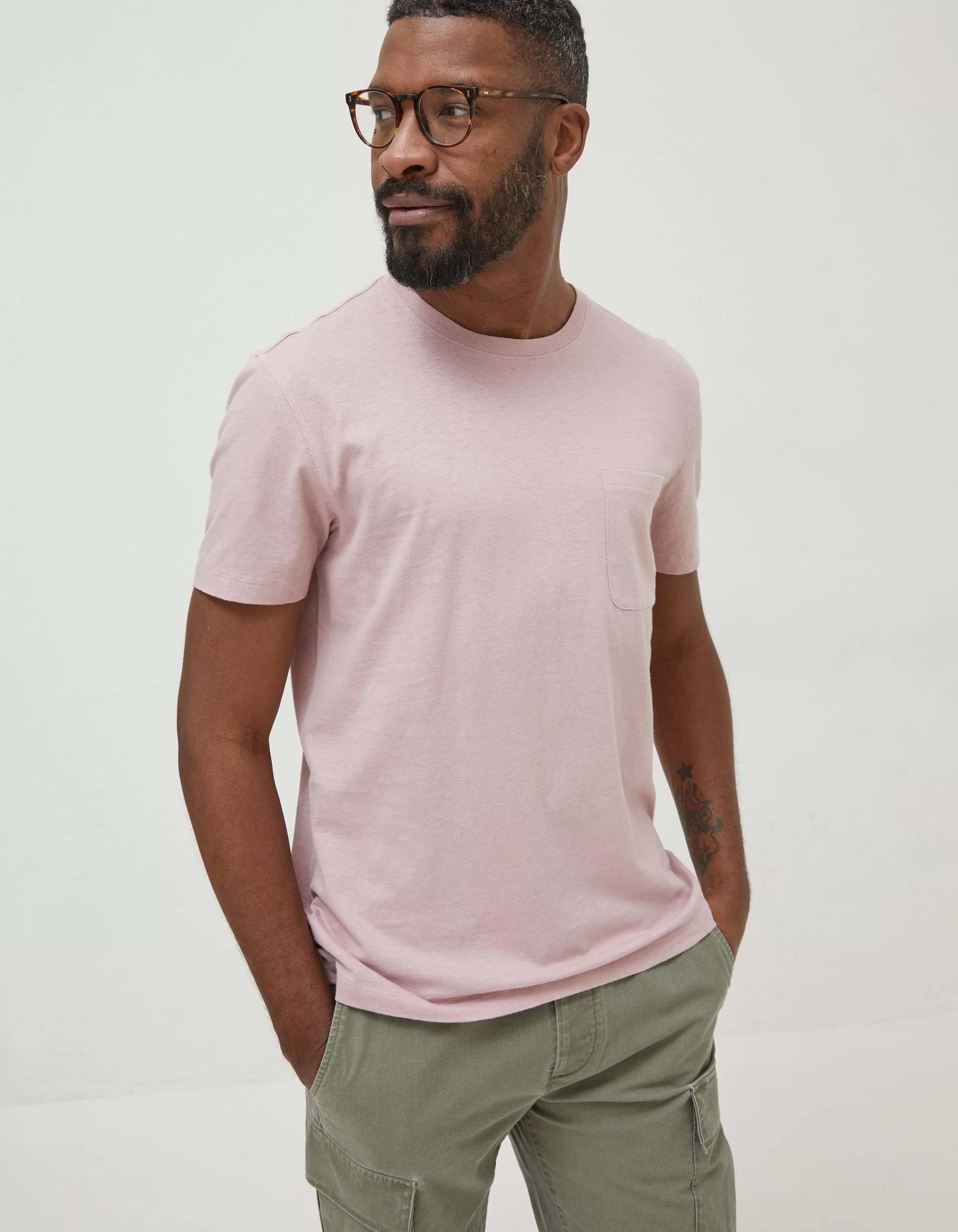 Flash Sale FatFace Cotton Linen Pocket T-Shirt Pink