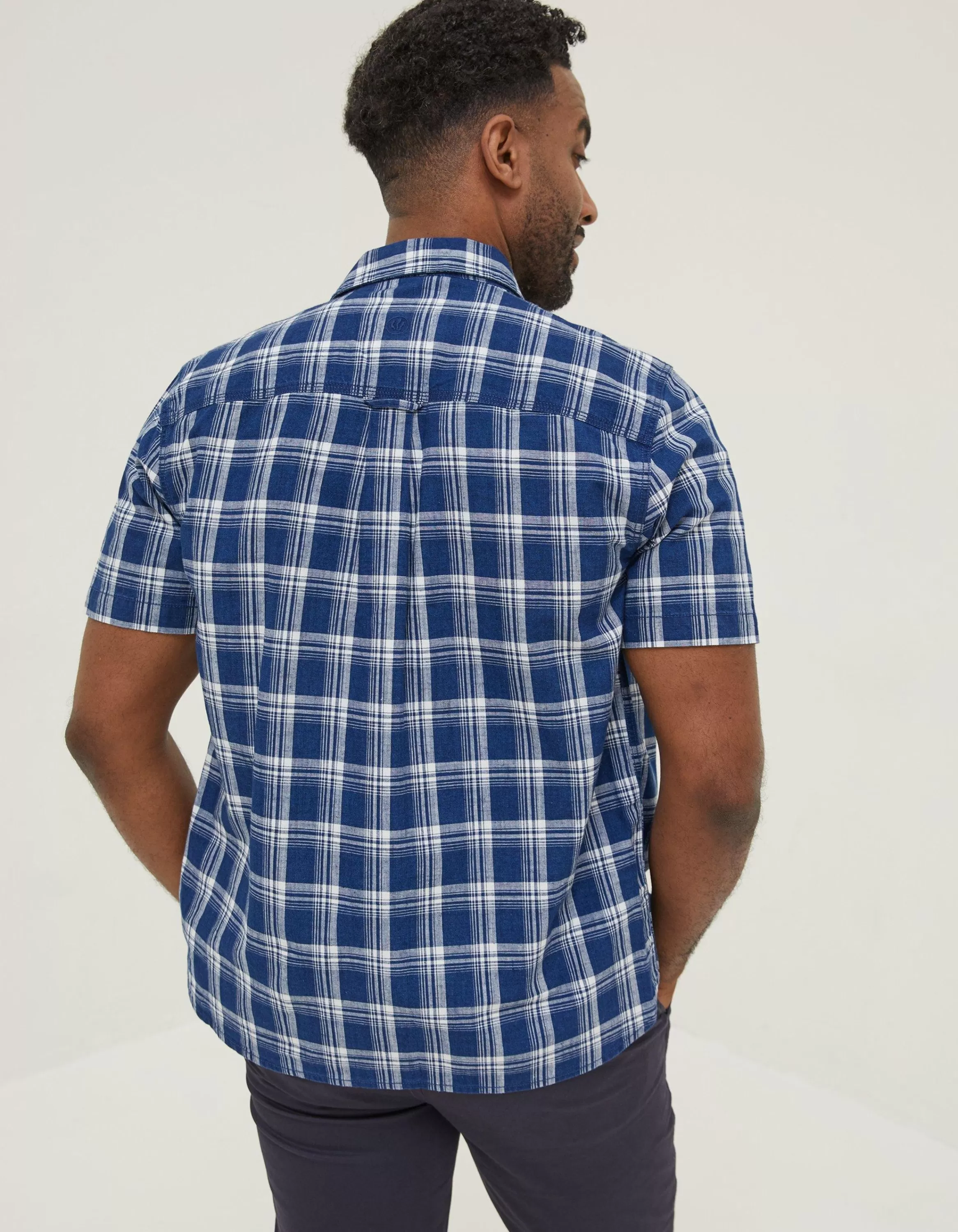 Discount FatFace Crowford Check Shirt Navy