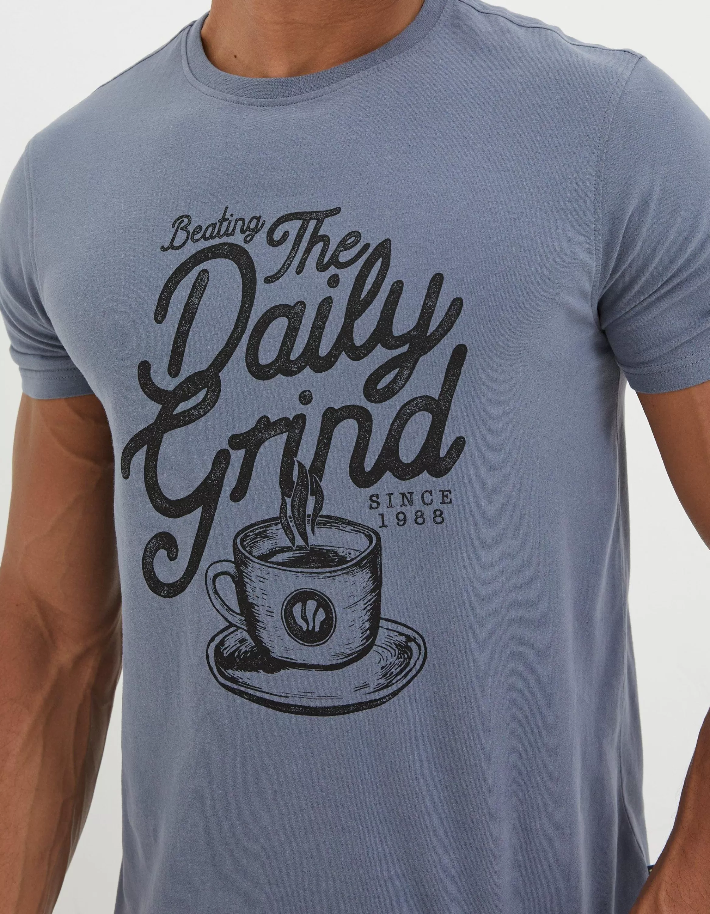 Outlet FatFace Daily Grind T-Shirt Dusky Blue