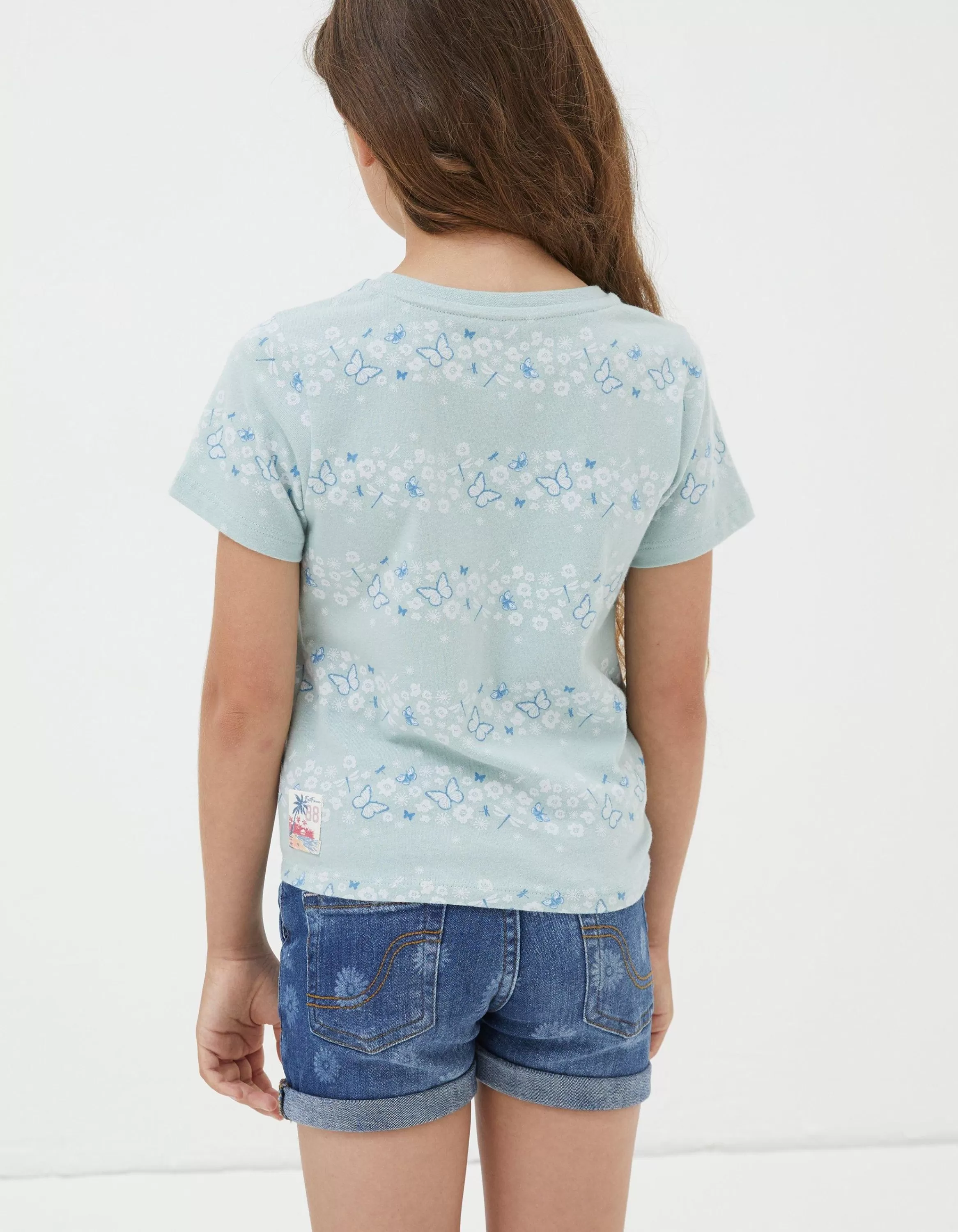 Sale FatFace Daisy Knot Front T-Shirt Sage Green