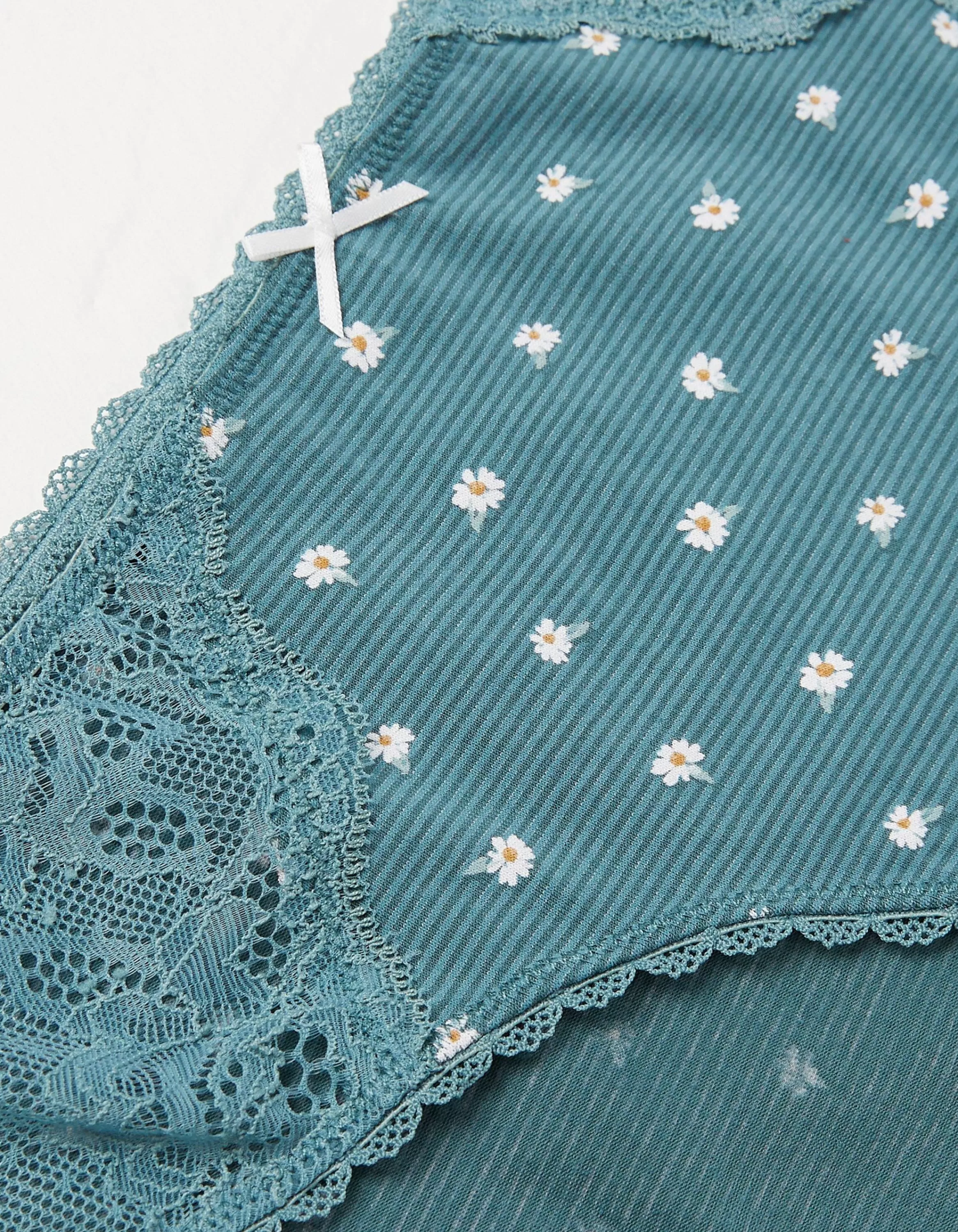 Store FatFace Daisy Mini Knickers Teal Green