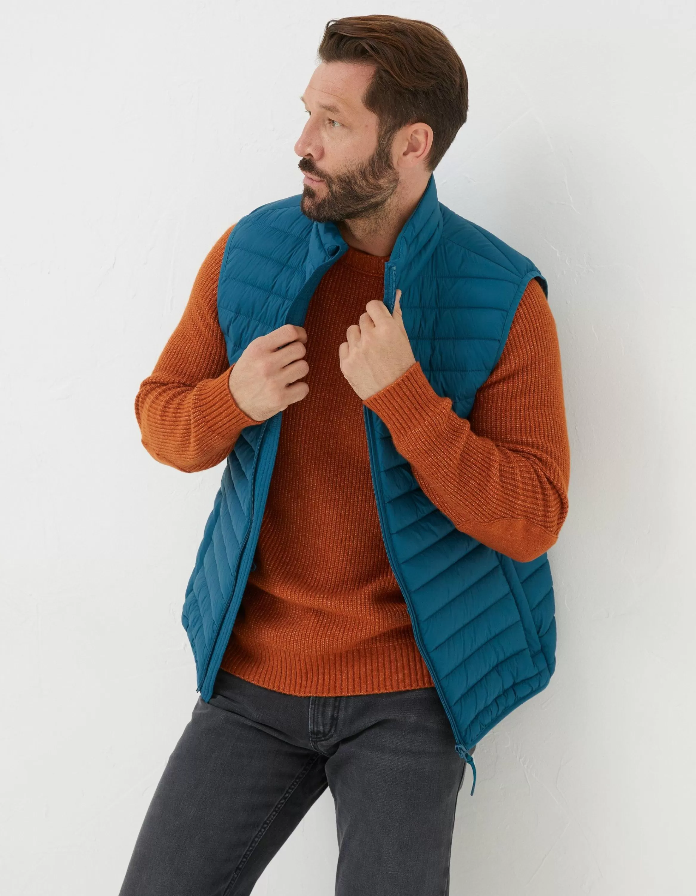 Discount FatFace Dartmouth Gilet Teal Blue