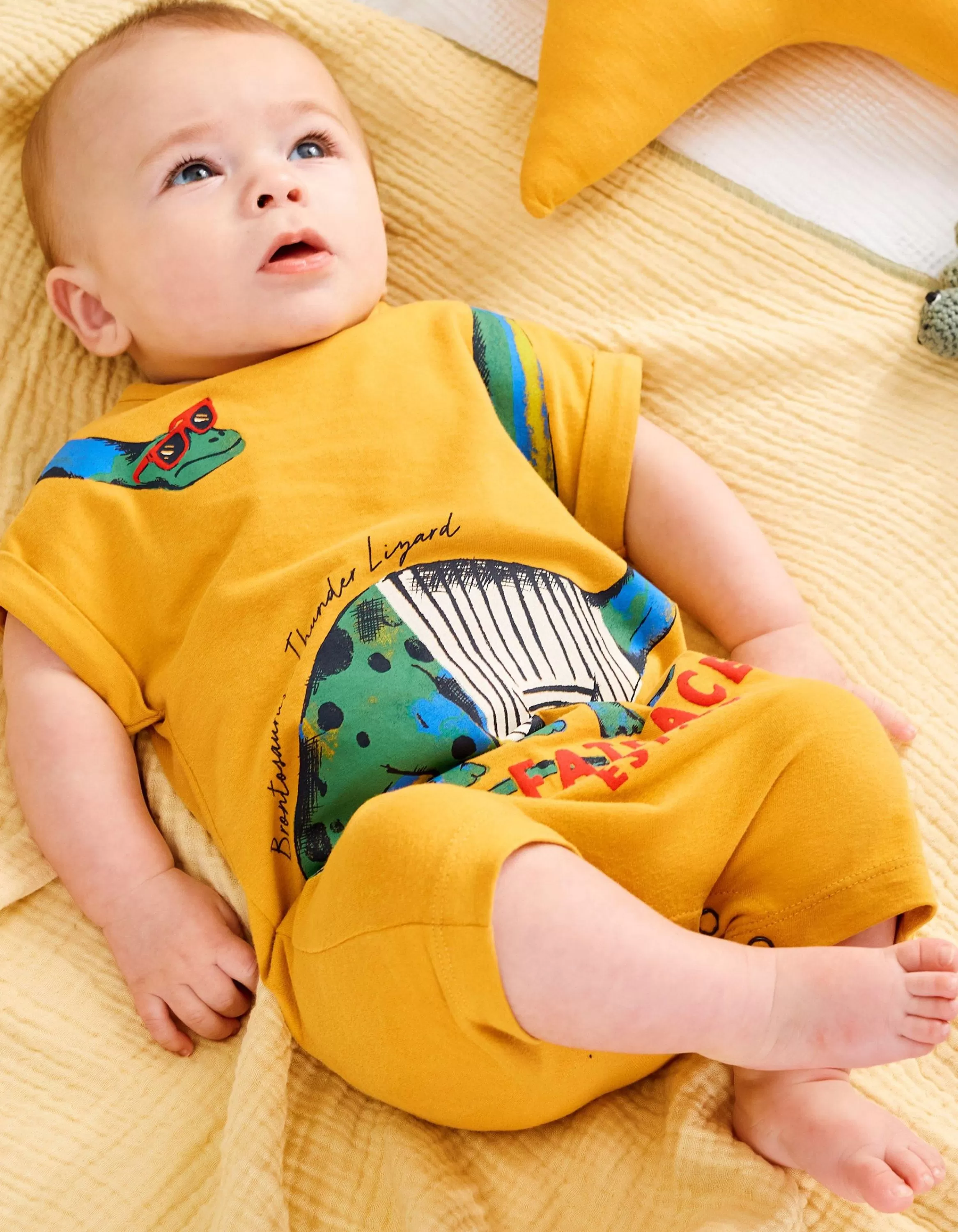 Best FatFace Dinosaur Romper Suit Yellow