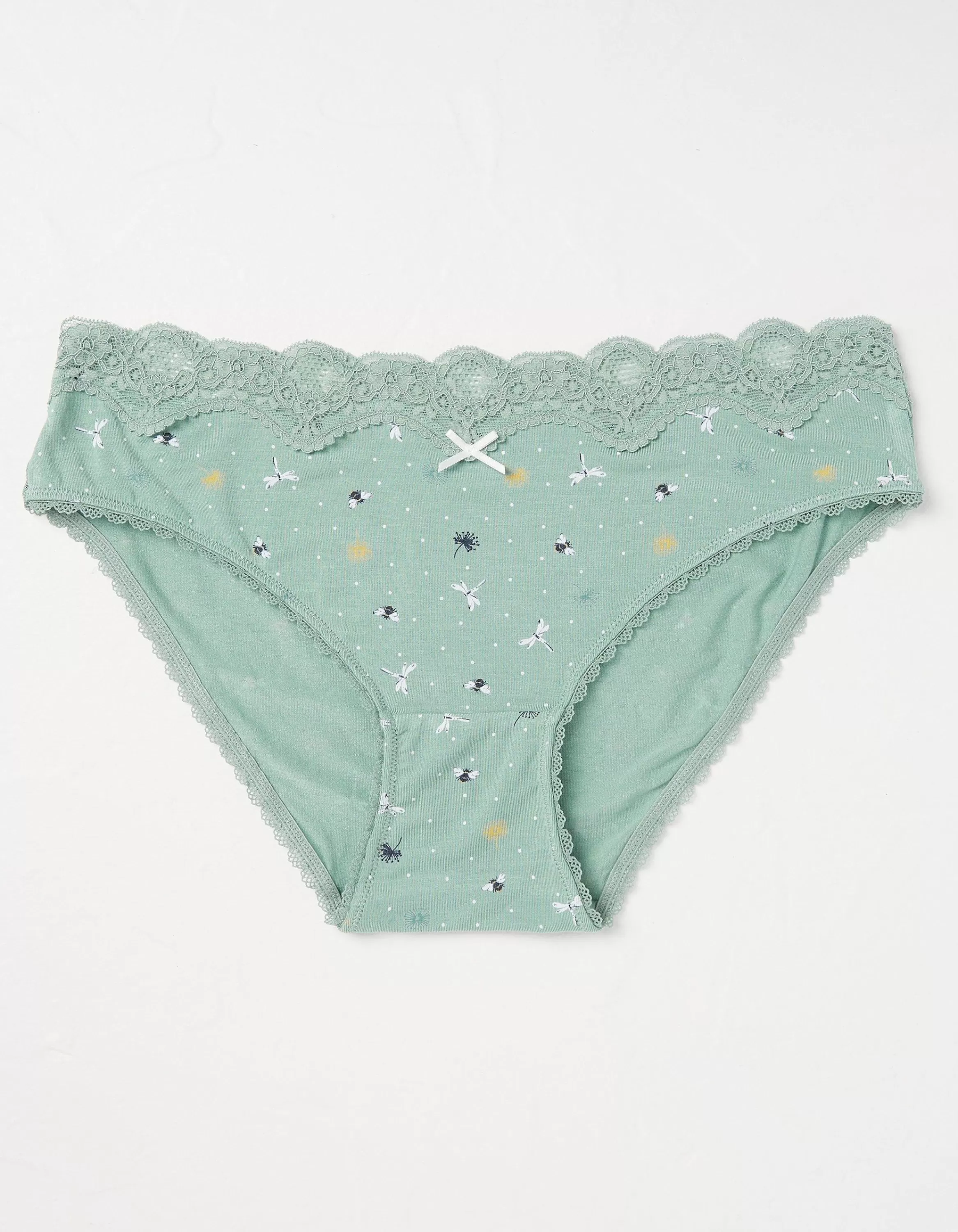 Flash Sale FatFace Ditsy Bee Mini Knickers Green Haze