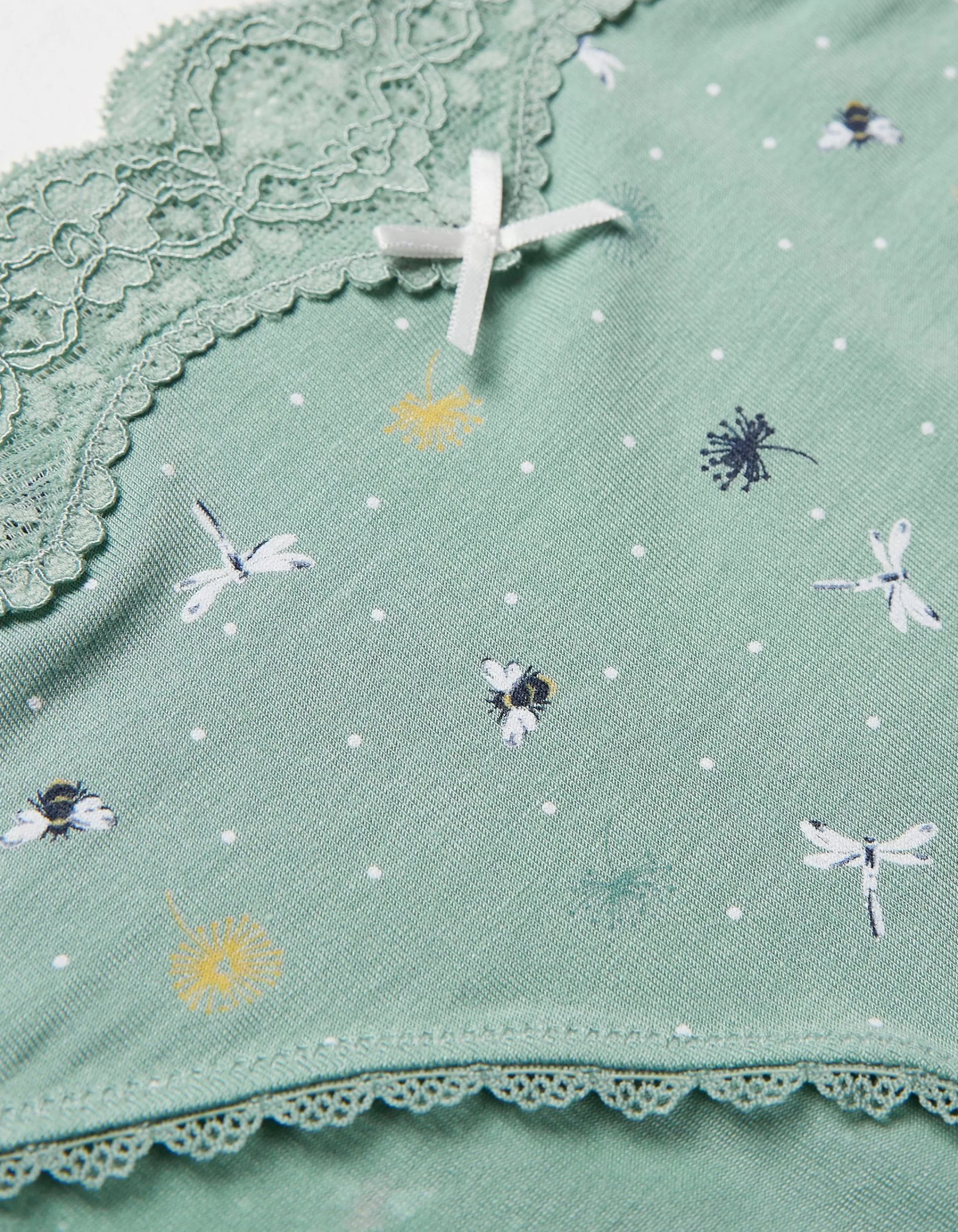 Flash Sale FatFace Ditsy Bee Mini Knickers Green Haze