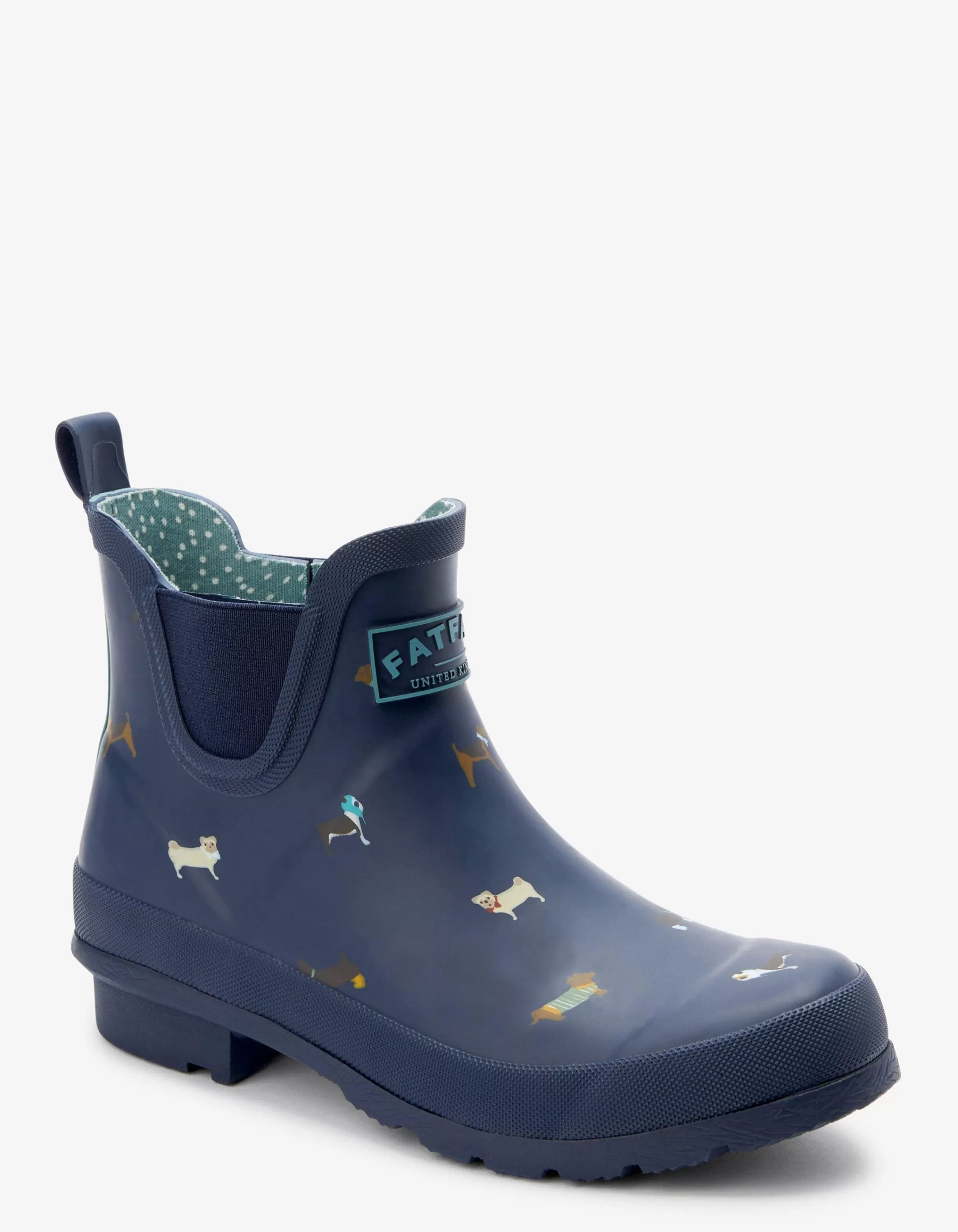 Best Sale FatFace Dog Print Ankle Wellies Navy