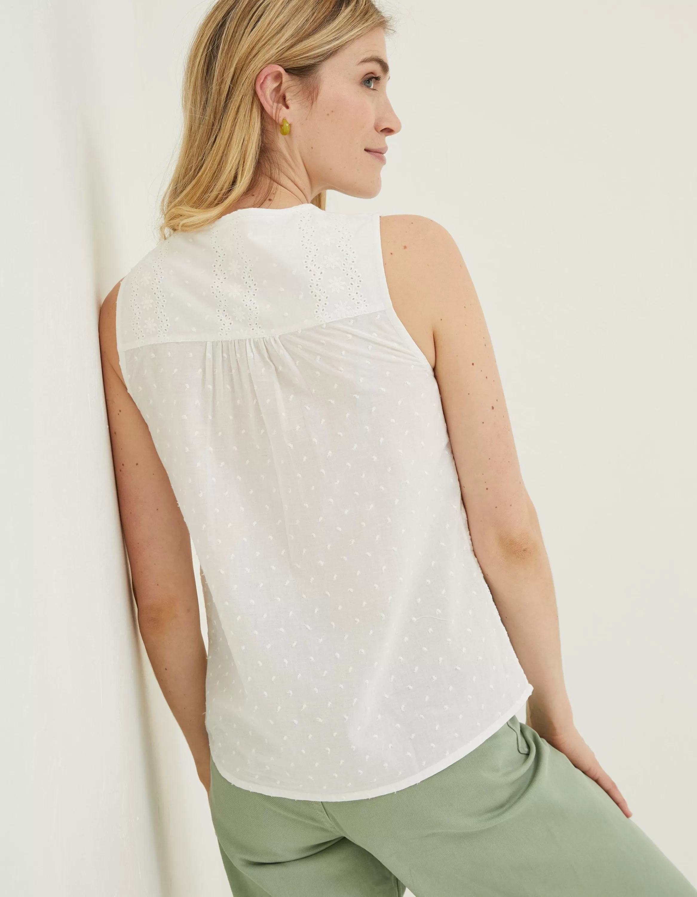 Cheap FatFace Elianna Broderie Cami White