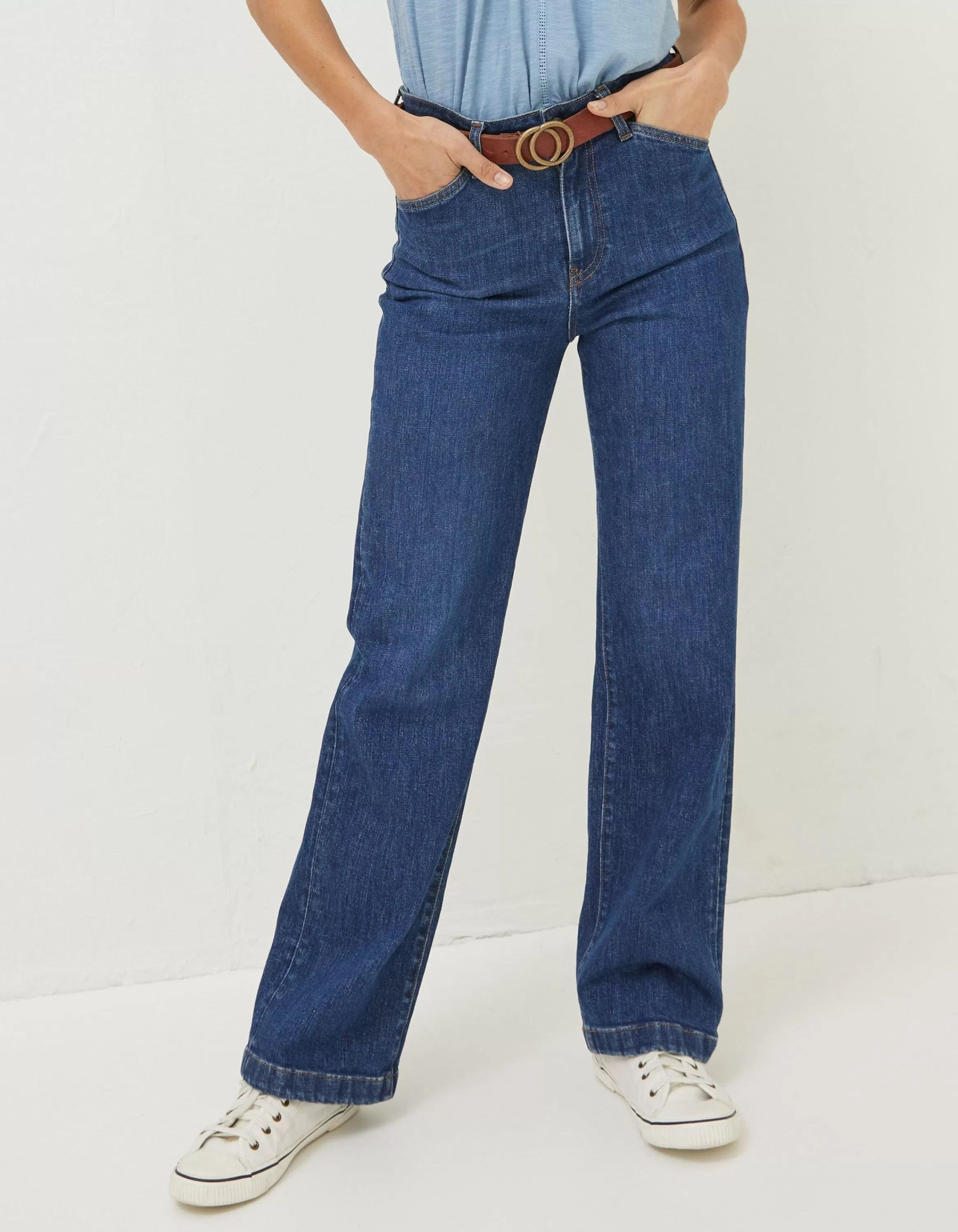 New FatFace Elise Wide Leg Comfort Stretch Jeans Indigo