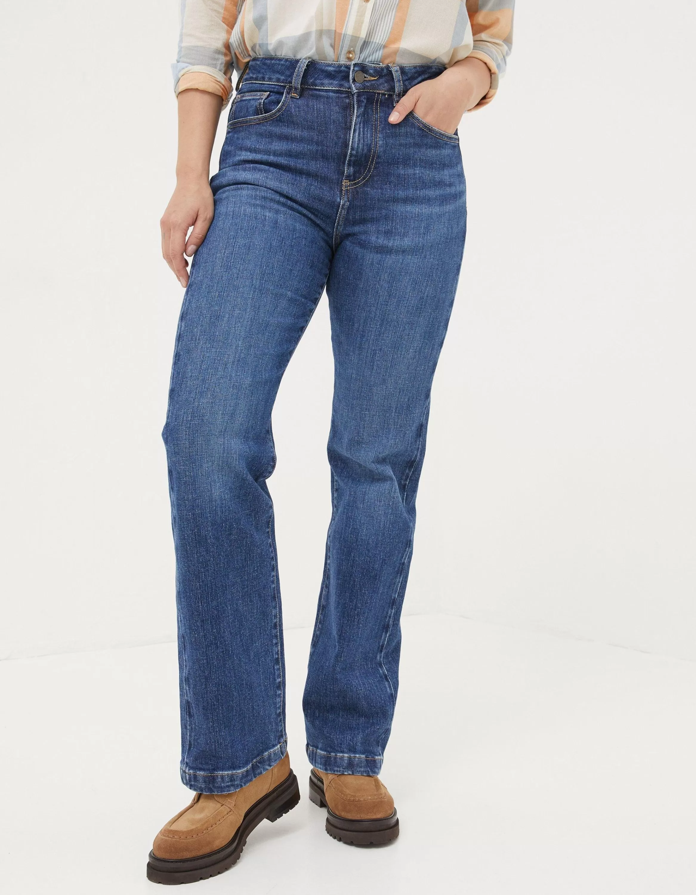 Outlet FatFace Elise Wide Leg Jeans Vintage Blue