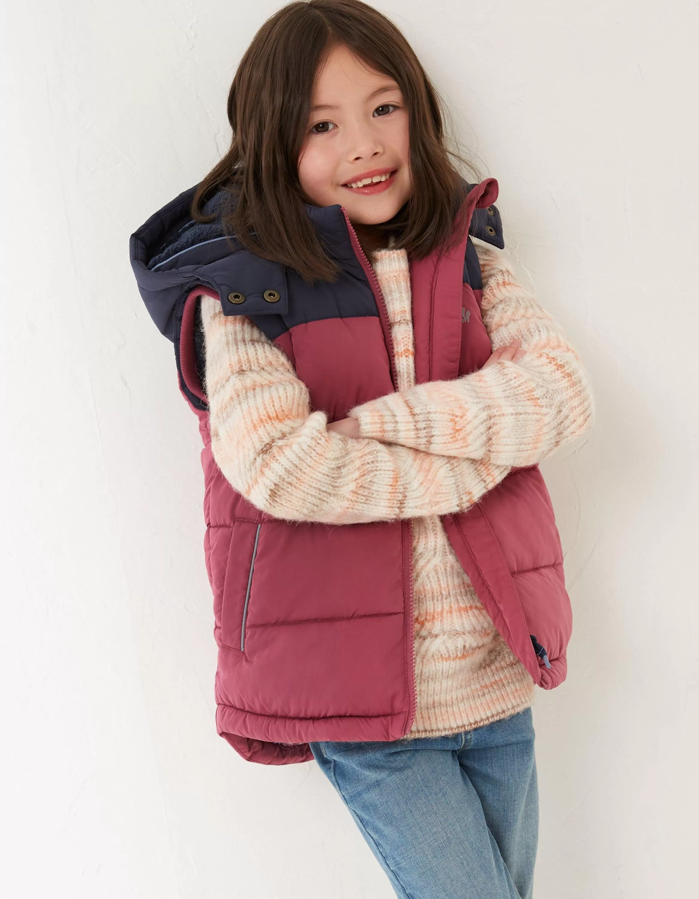 Best Sale FatFace Ellie Colourblock Gilet Berry