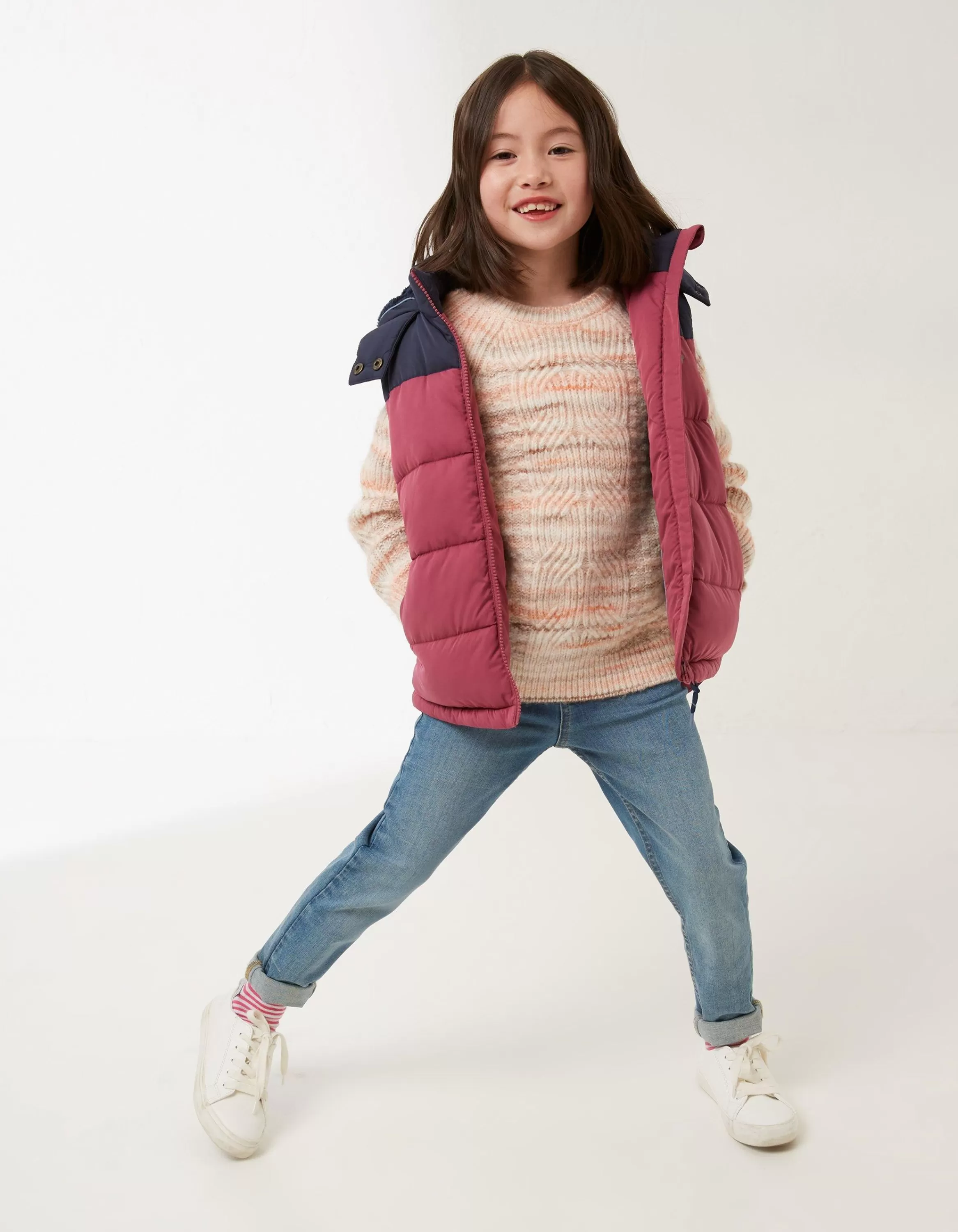 Best Sale FatFace Ellie Colourblock Gilet Berry