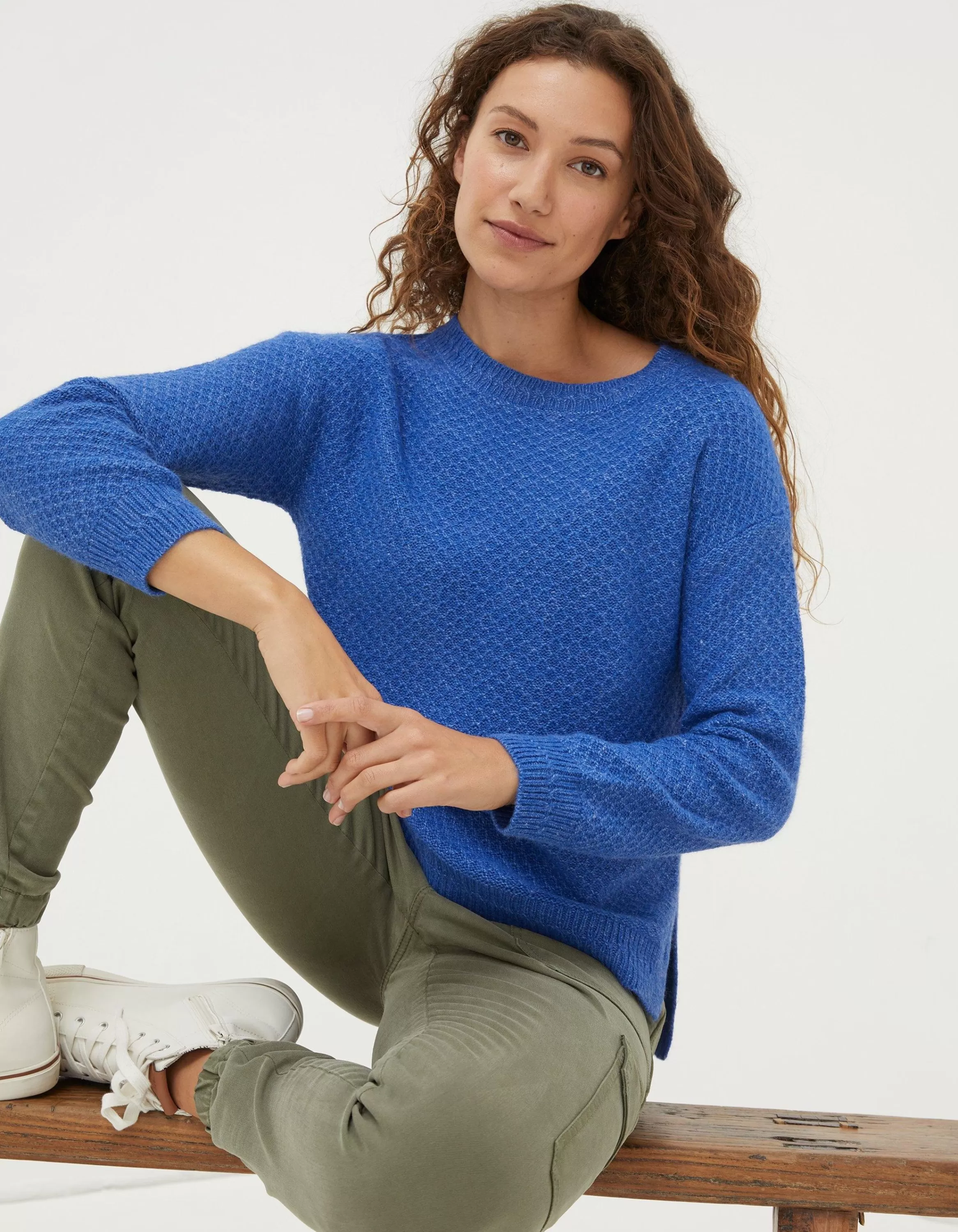 Fashion FatFace Ellie Crew Jumper Cobalt Blue