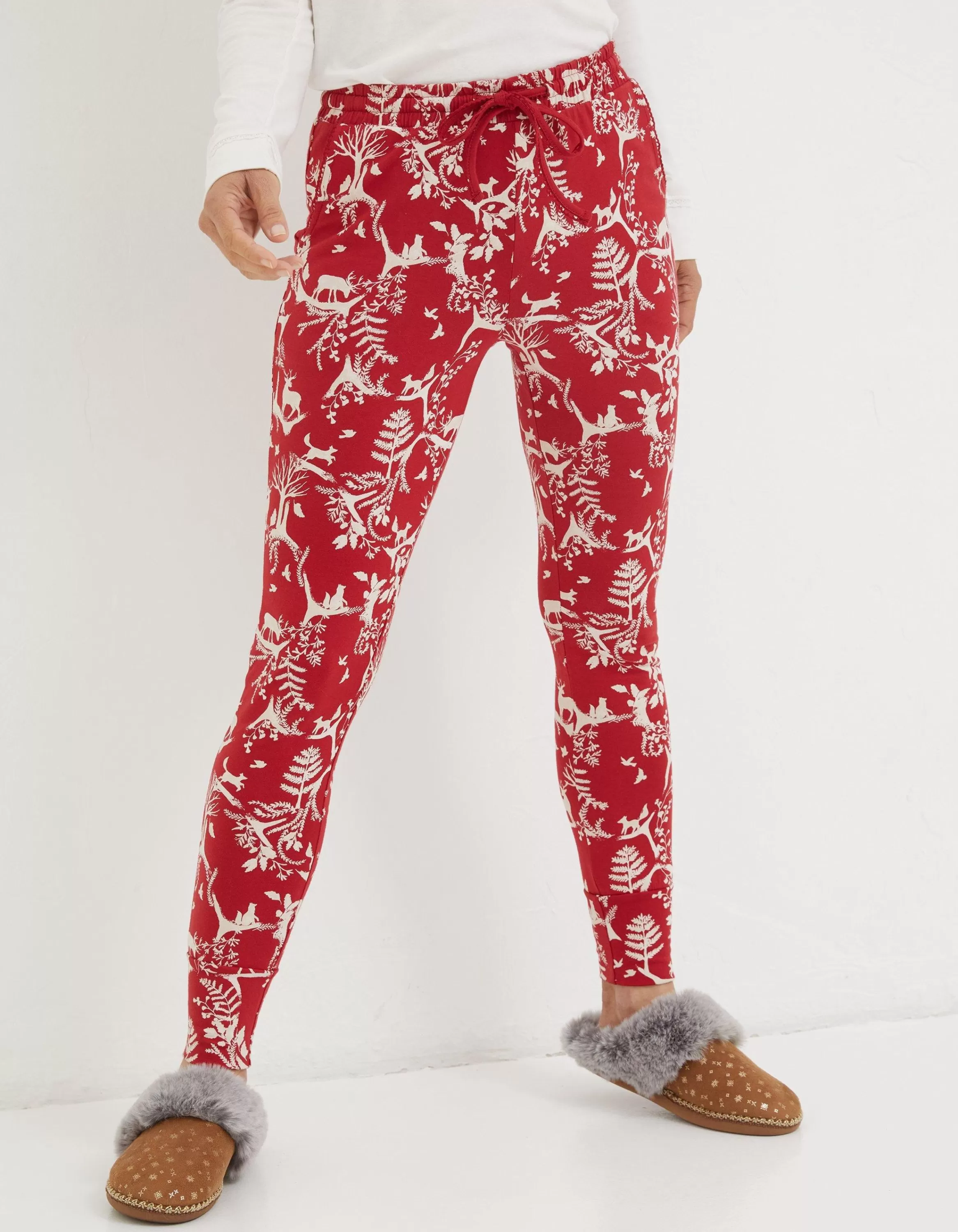 Cheap FatFace Ellie Forest Scapes Legging Cherry Red