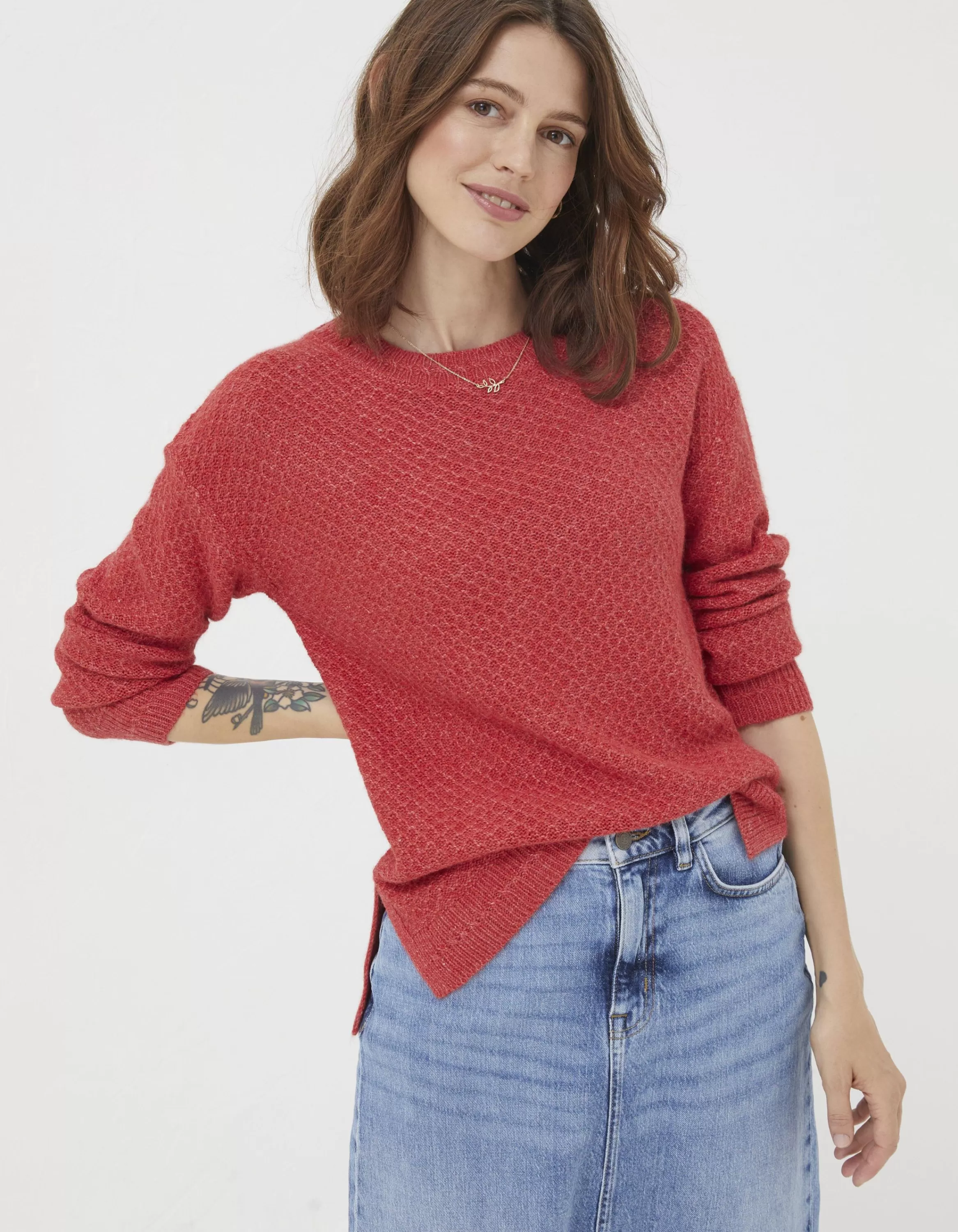 New FatFace Ellie Jumper Red Marl