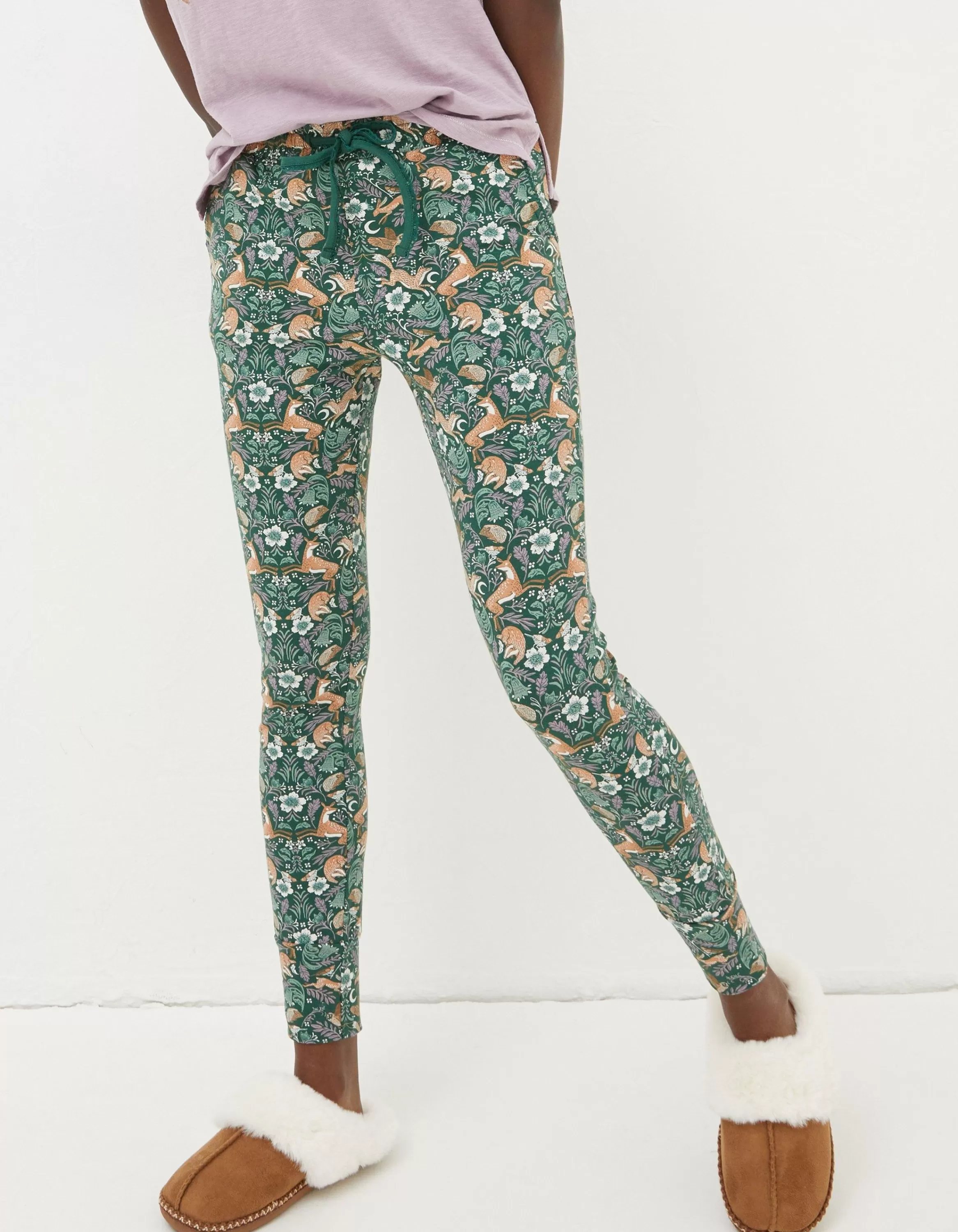 Best Sale FatFace Ellie Lino Fox Legging Dark Teal