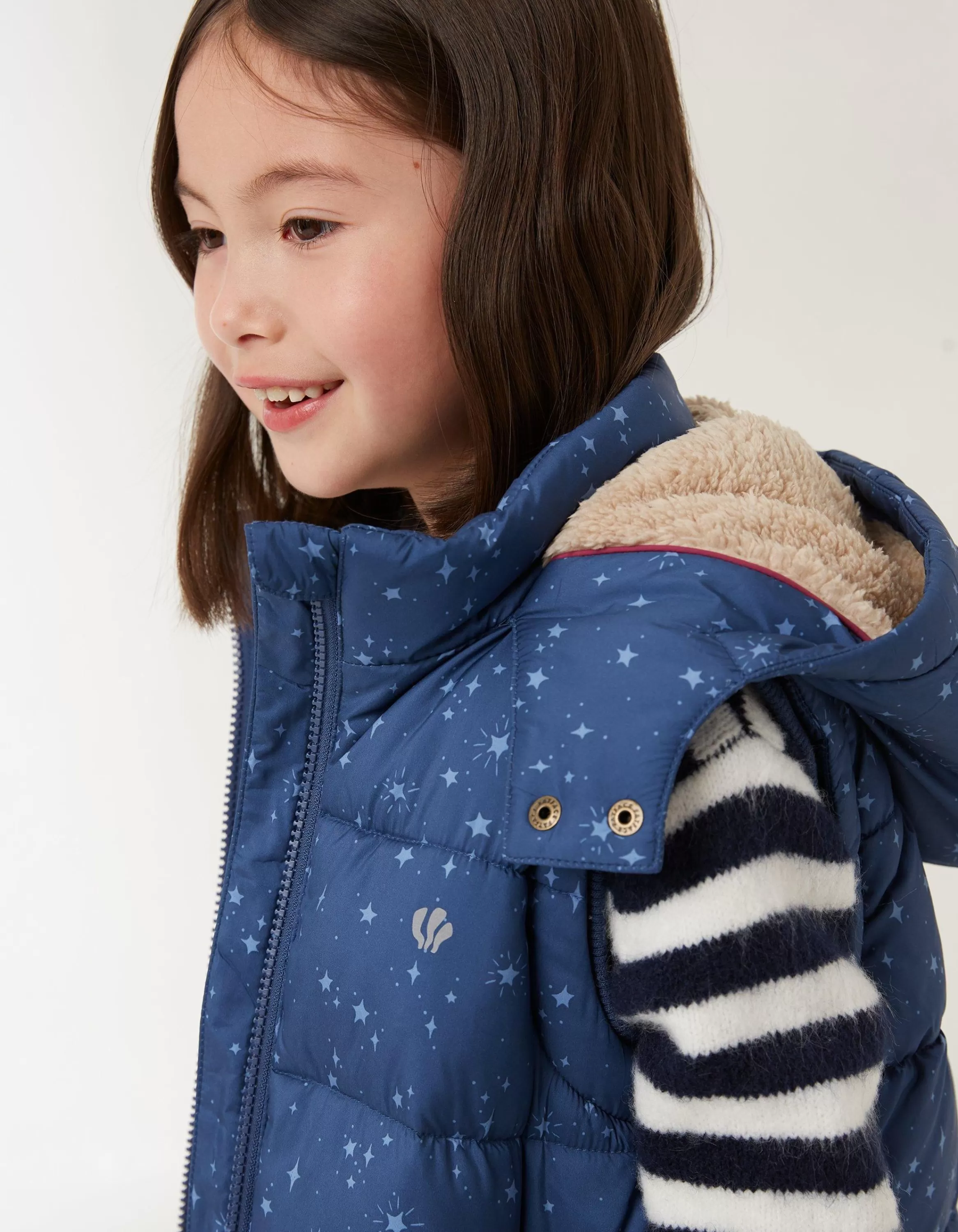 Sale FatFace Ellie Printed Gilet Navy