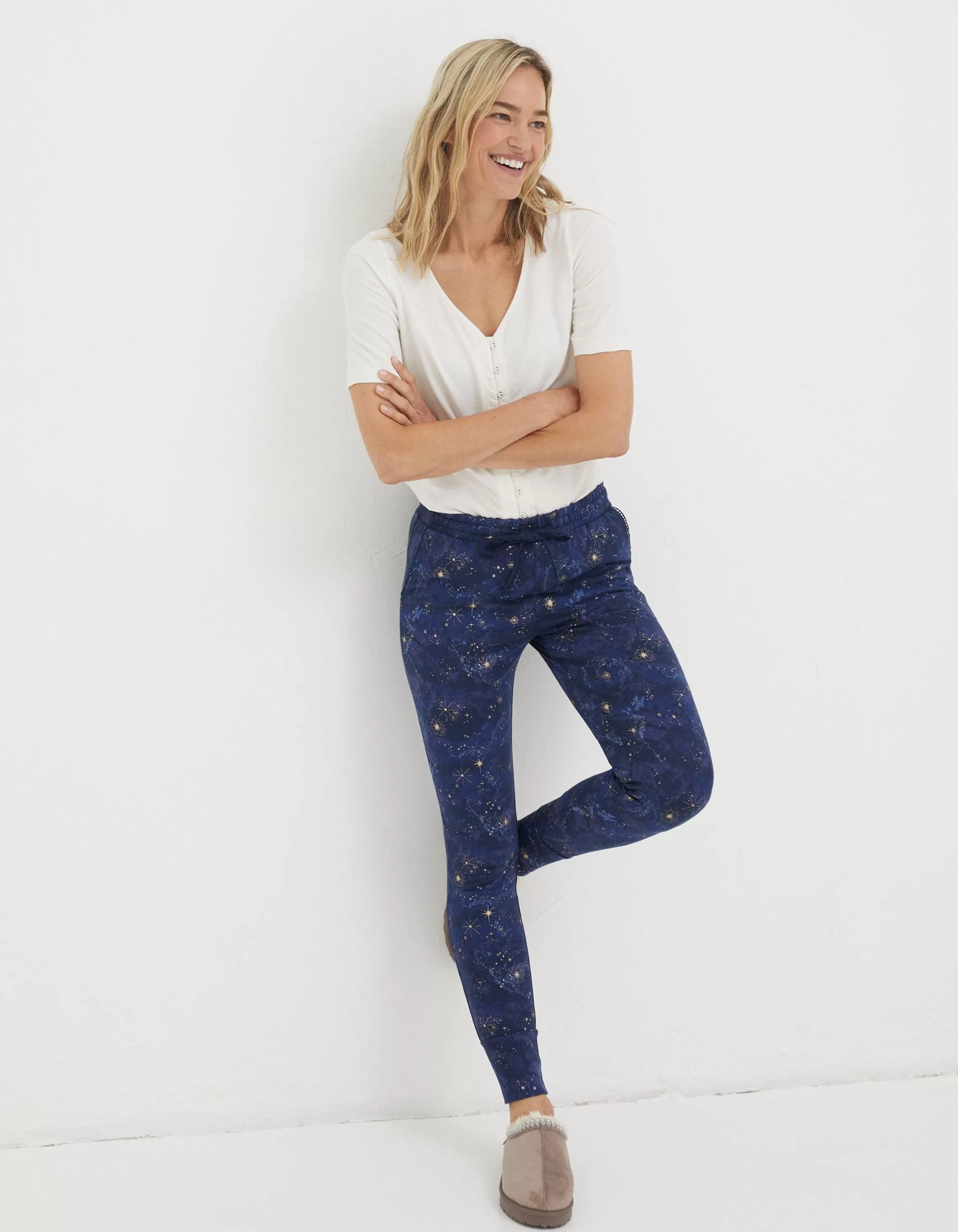 Best Sale FatFace Ellie Star Pyjama Leggings Navy