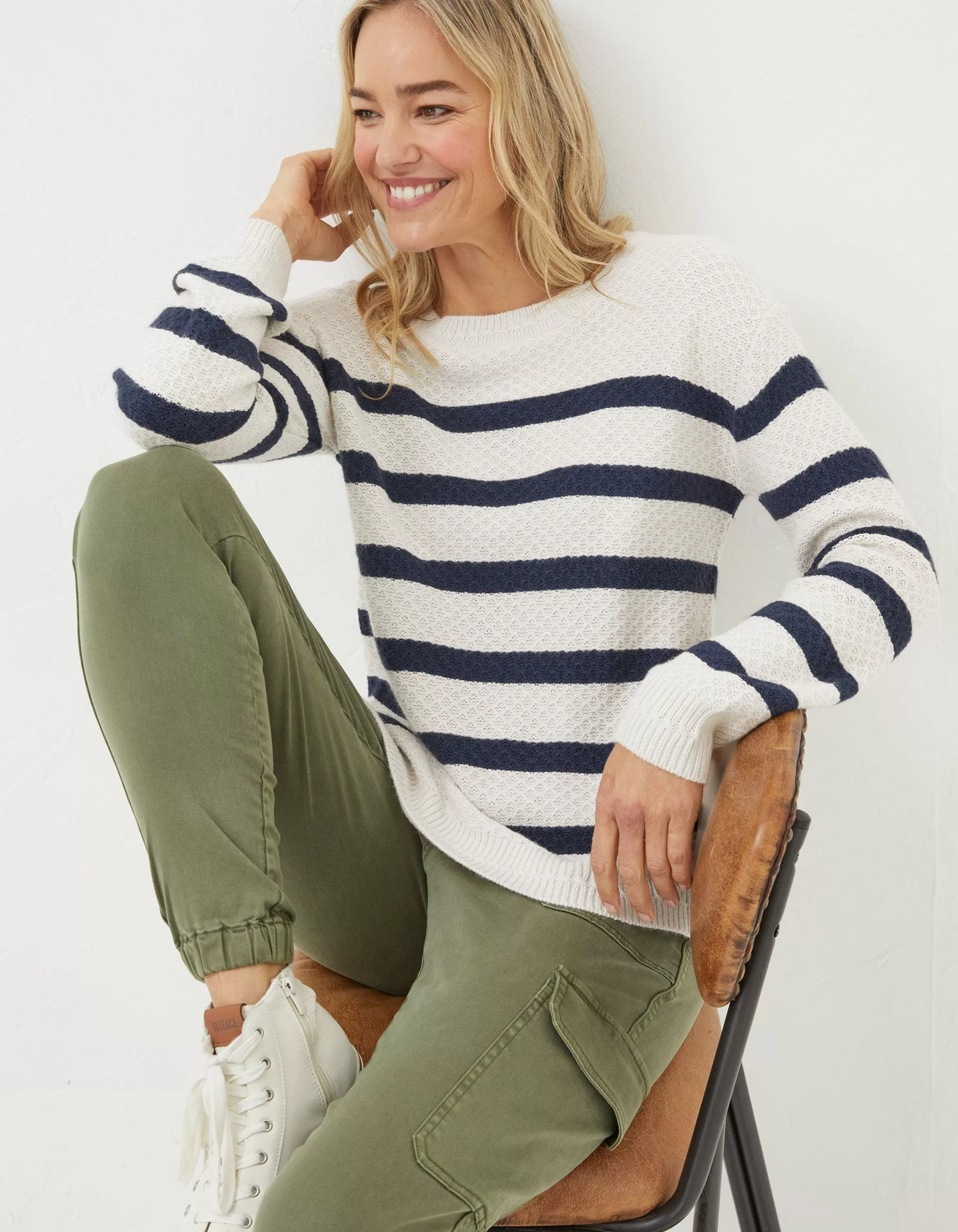 Outlet FatFace Ellie Stripe Jumper Ivory