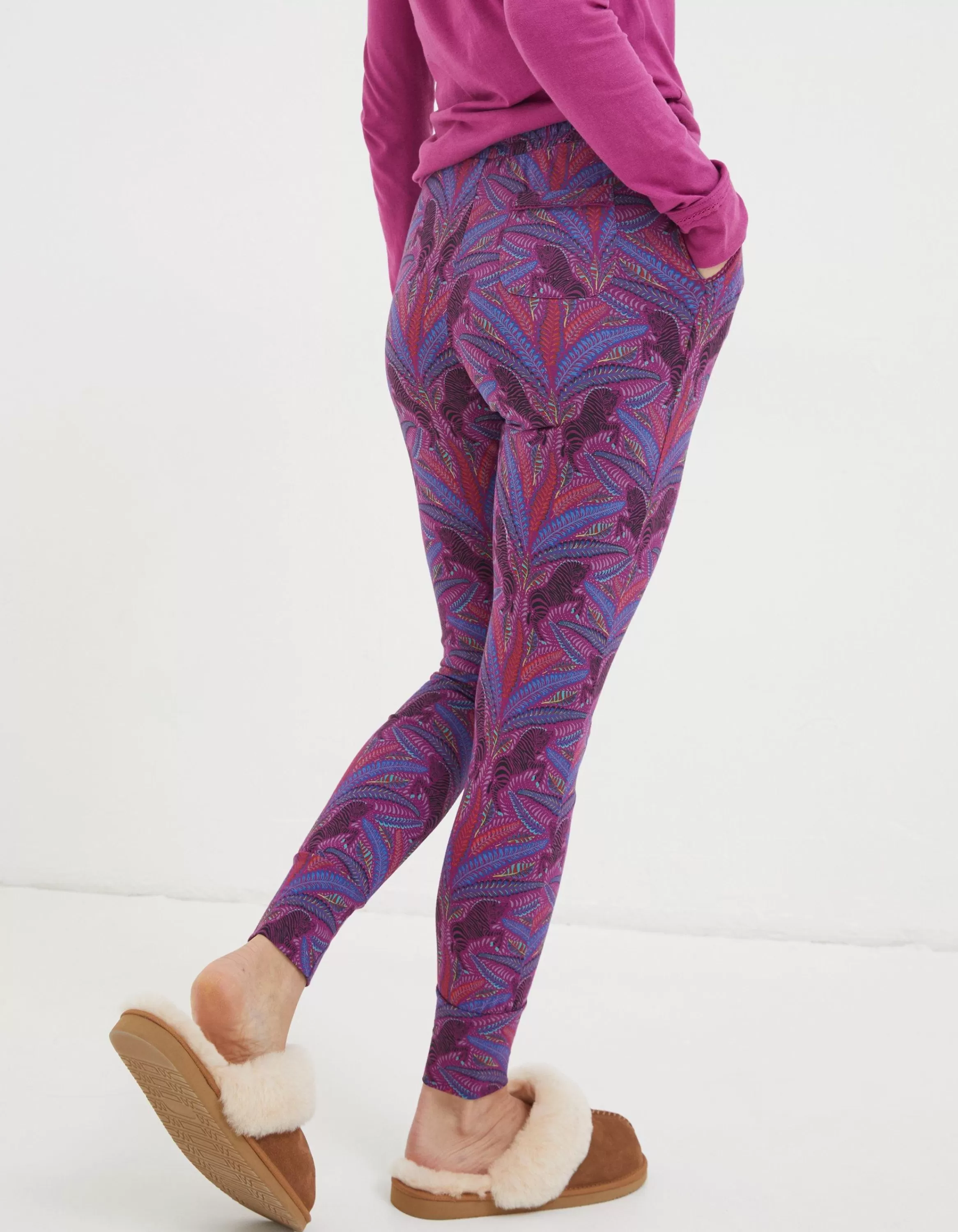 Fashion FatFace Ellie Zebra Leggings Fuchsia Pink