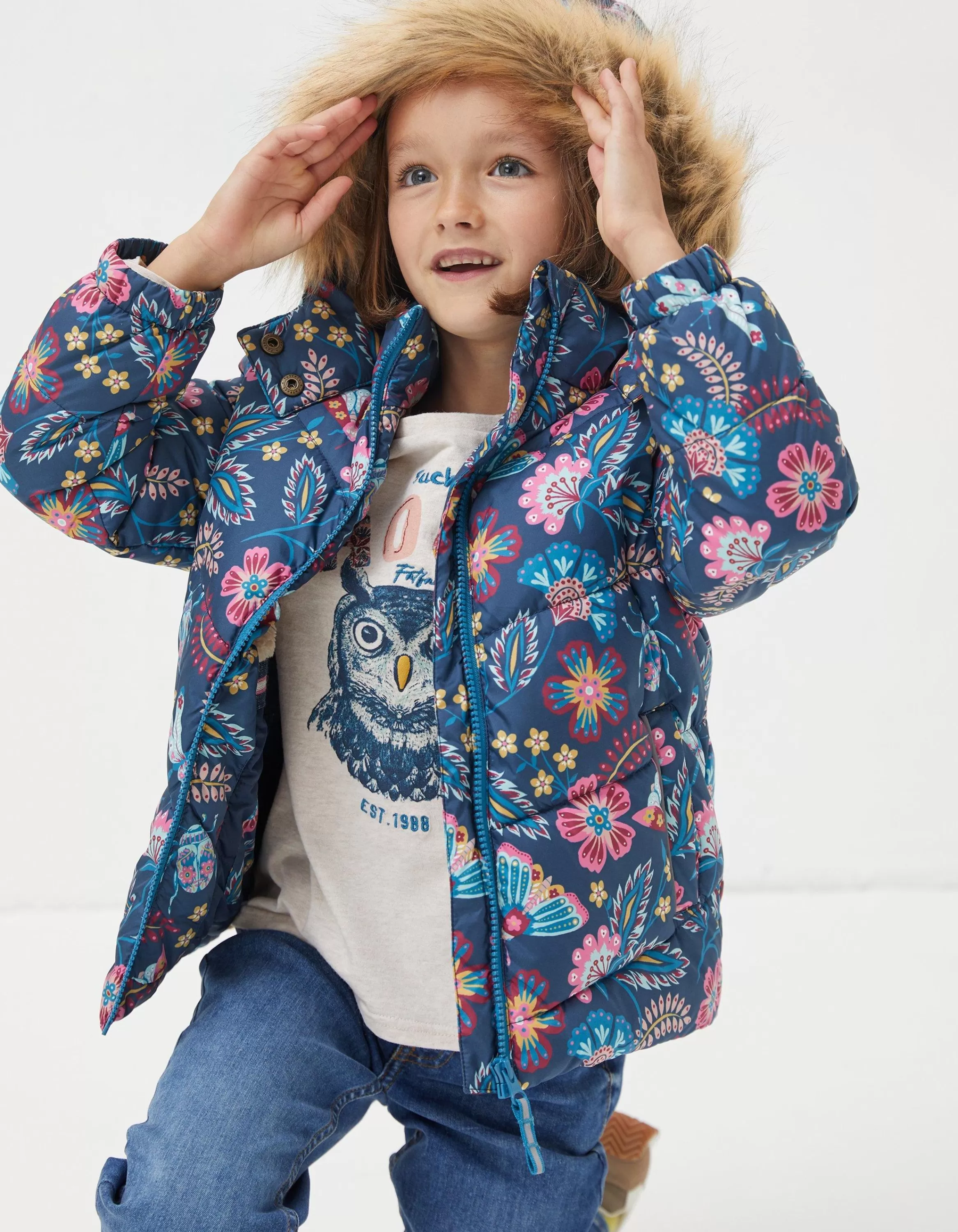 Clearance FatFace Elsie Padded Jacket Navy