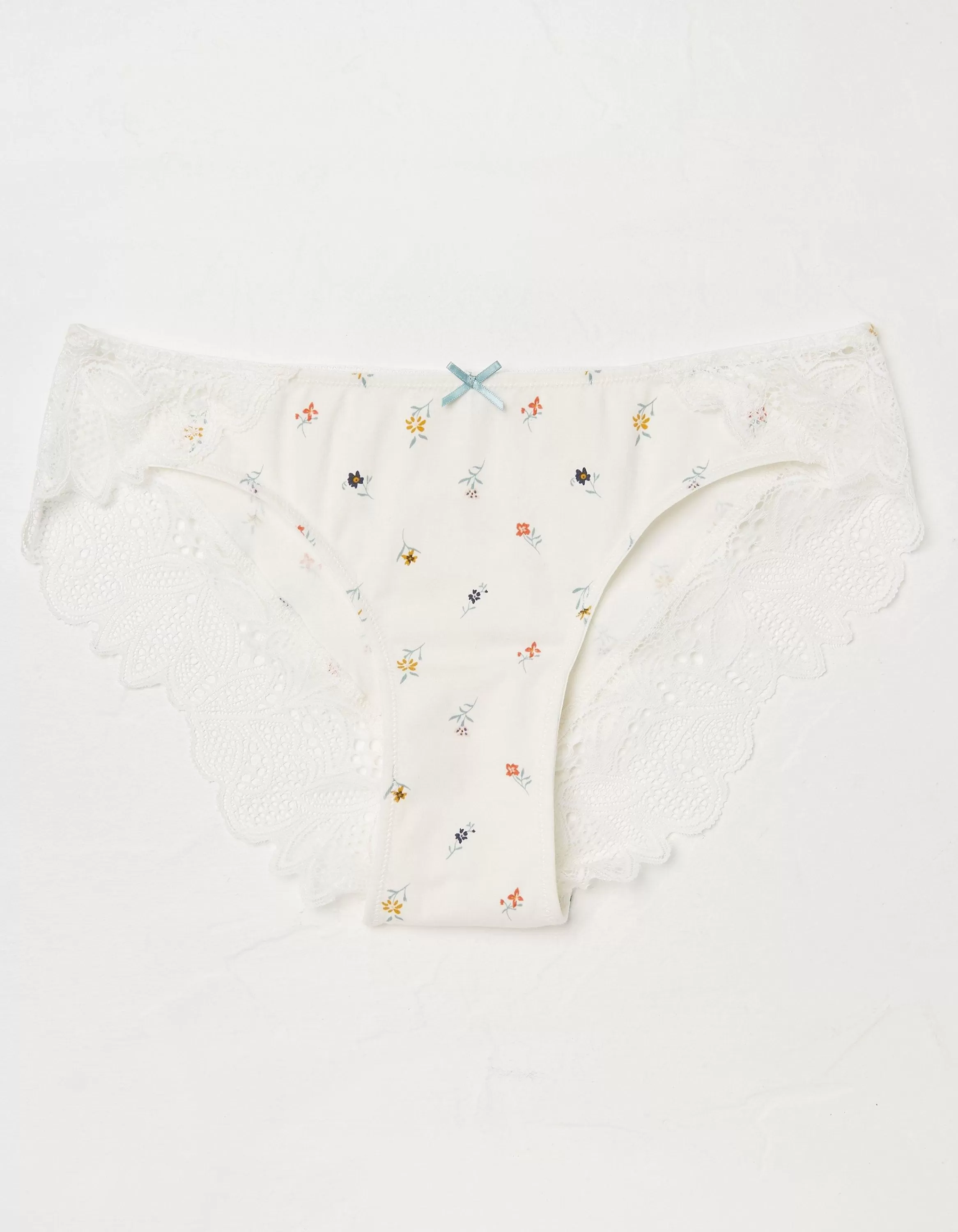 Hot FatFace Emily Floral Cheeky Knickers White